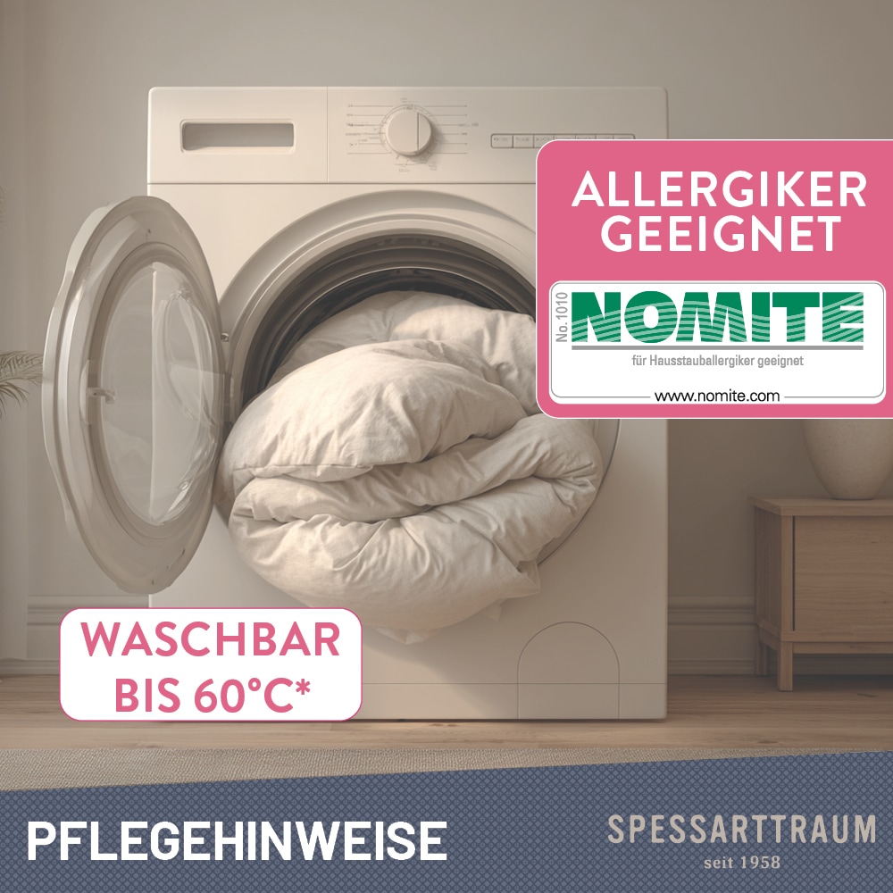 SPESSARTTRAUM Daunenbettdecke »Exklusiv, Bettdecken für Sommer und Winter«, Füllung 100% Daunen, Klasse 1, Downpass zertifiziert, Bezug 100% Baumwolle, nachhaltig (Made in Green), Hausstauballergiker geeignet, (1 St.), 5 Wärmeklassen & 8 Größen
