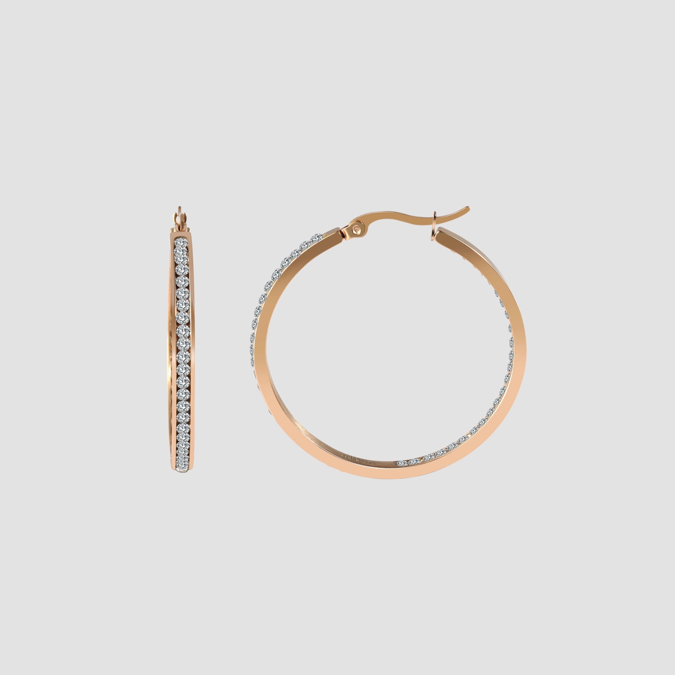 Adelia´s Paar Creolen »Damen Ohrringe ¿ Creole aus Edelstahl mit Strass Steinchen«