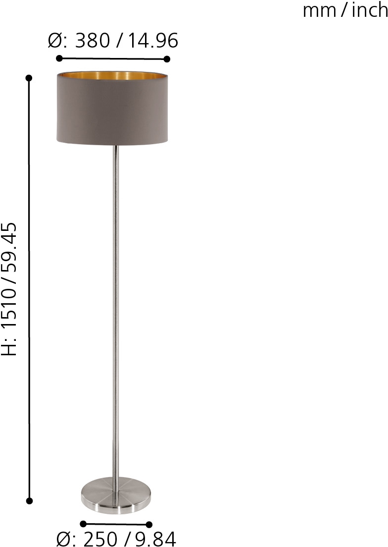 EGLO Stehlampe »MASERLO«, 1 flammig, Leuchtmittel E27 | ohne Leuchtmittel
