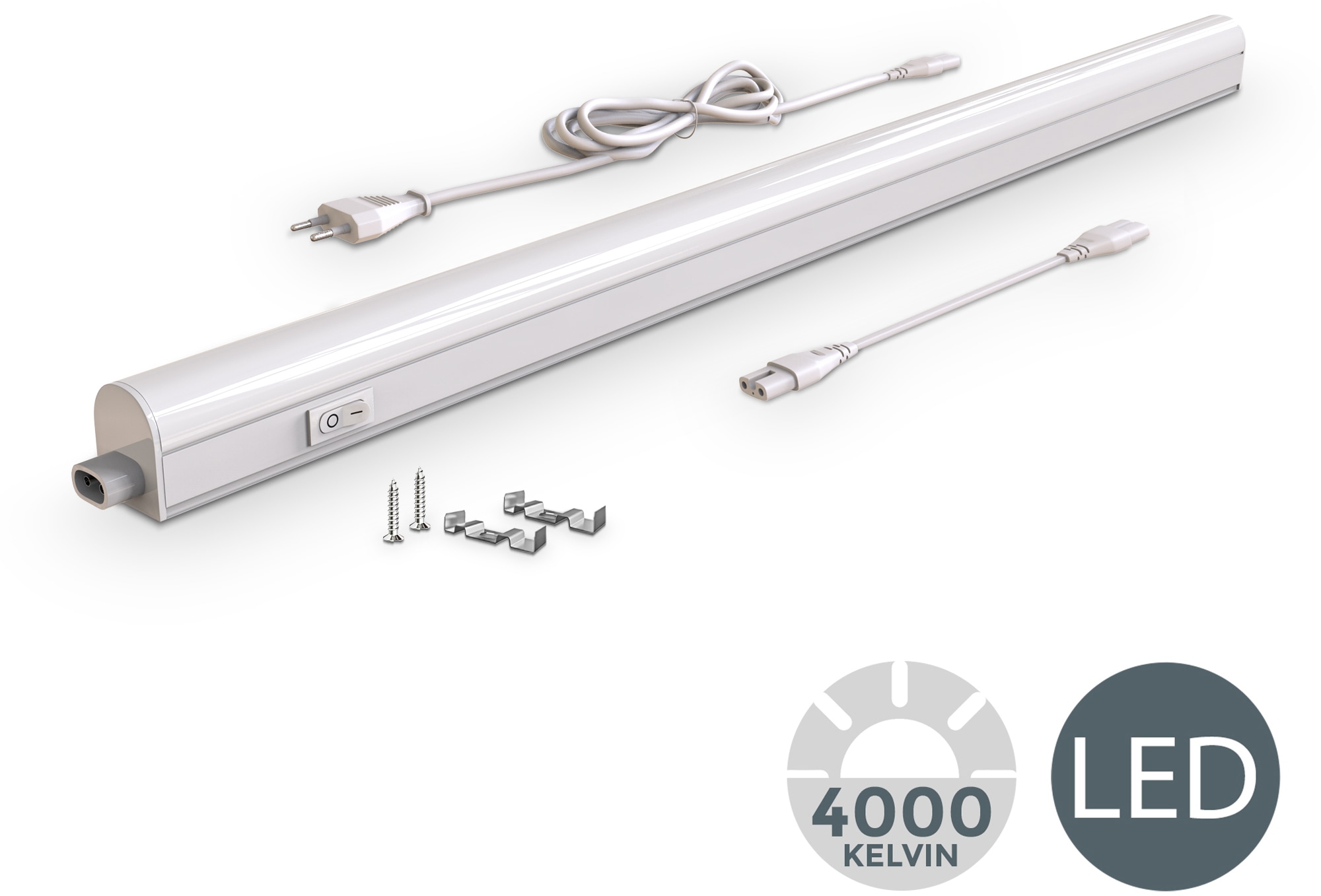 B.K.Licht LED Lichtleiste, 1 flammig-flammig, Lichtleiste, Küchenlampe, Stecksystem, 15W 1.200 Lumen 4.000K, weiß