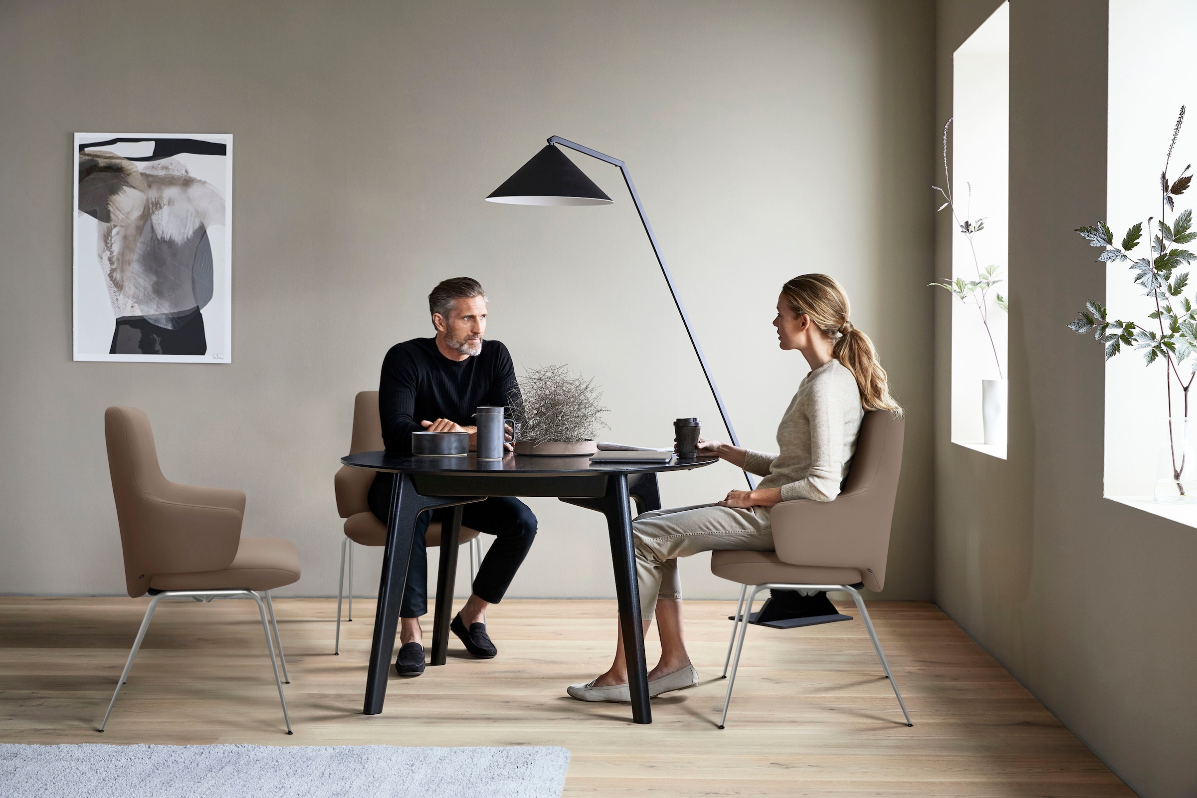 Stressless® Polsterstuhl »Laurel«, Leder BATICK, Low Back mit Armlehne, Größe L, mit Beinen aus Stahl in Chrom matt