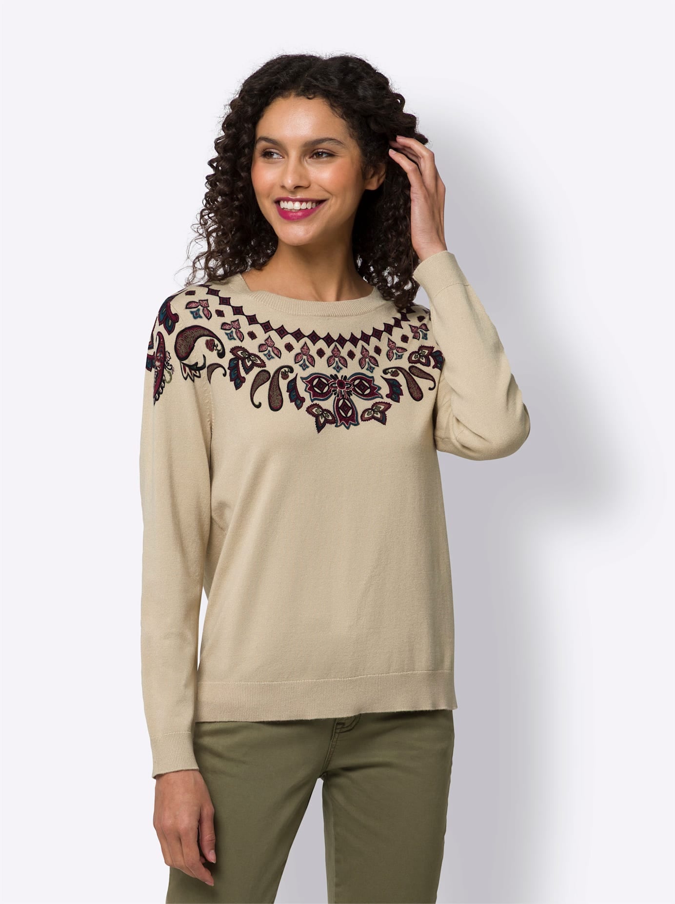 heine Strickpullover »Druck-Pullover«