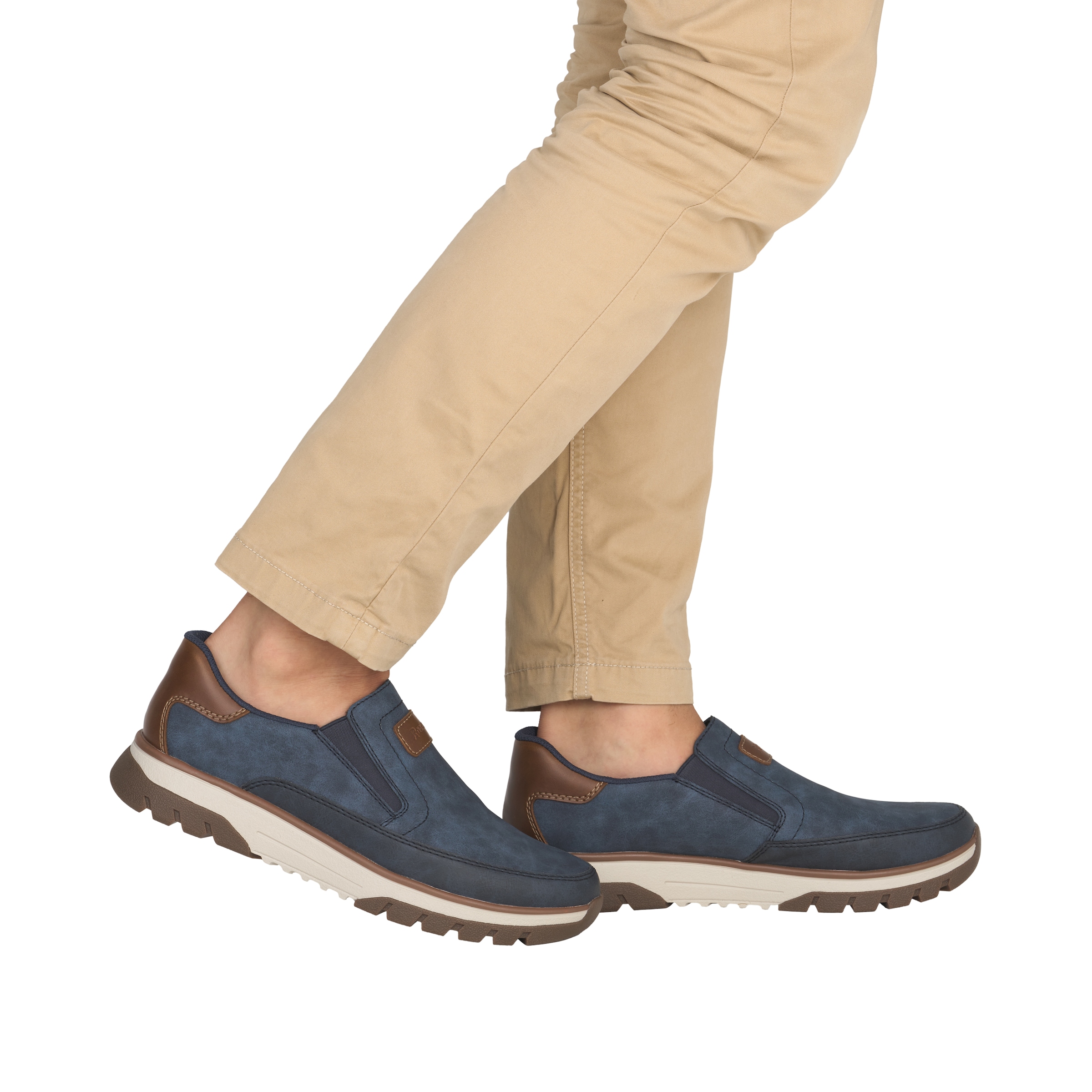 Rieker Slip-On Sneaker  Slipper, Halbschuh, Freizeitsneaker mit Kontrastbesatz