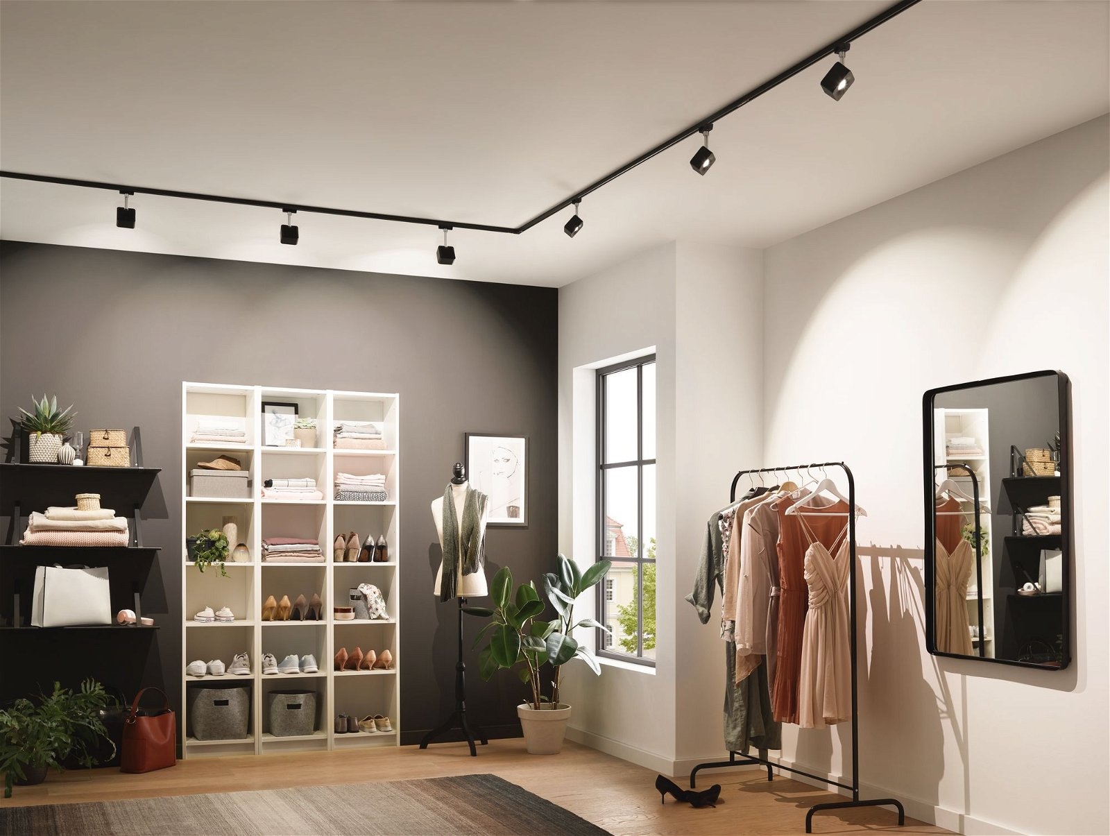 Paulmann Schienensystem-Leuchten »URail Schienenspot Cube 589,1lm 8W 4000K 230V Schwarz matt, Chrom«, Einzelspot, dimmbar