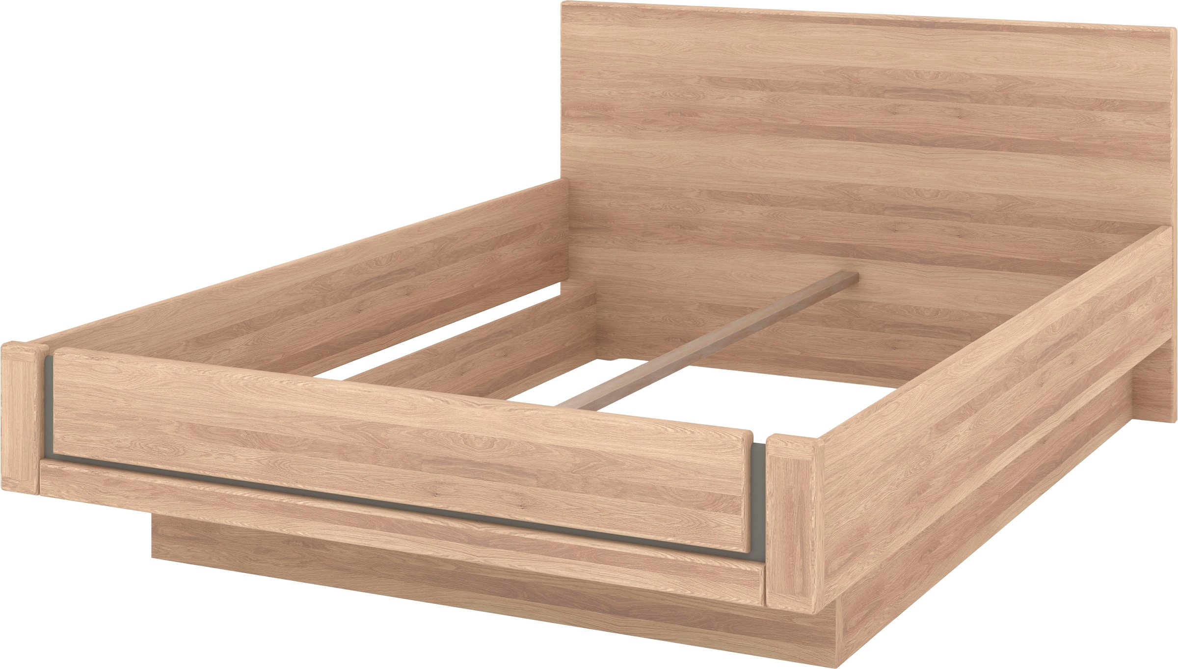 Musterring Holzbett »Sorrent, Bettgestell, Bettrahmen, teilmassiv Eiche«, (MADE IN GERMANY), Eiche teilmassiv, Liegehöhenverstellung, in schwebender Optik