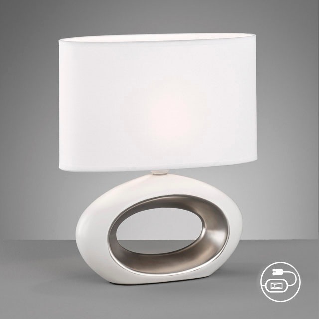 Fischer & Honsel Tischleuchte »Coba« E14 1 Stk. in weiß, Größe Höhe: 11 cm