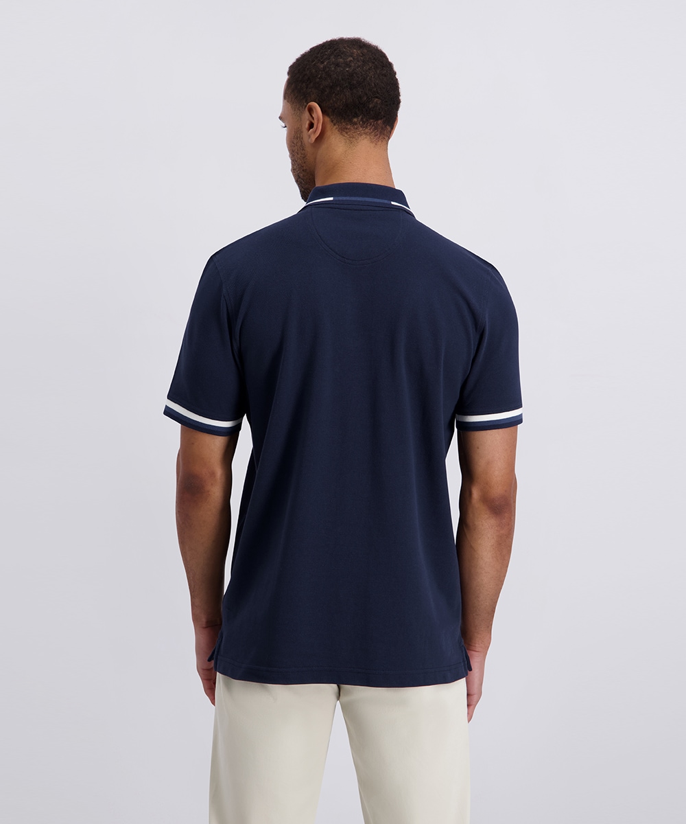 Pierre Cardin Poloshirt »Poloshirt uni piquee kontrast« mit Logo Schriftzug
