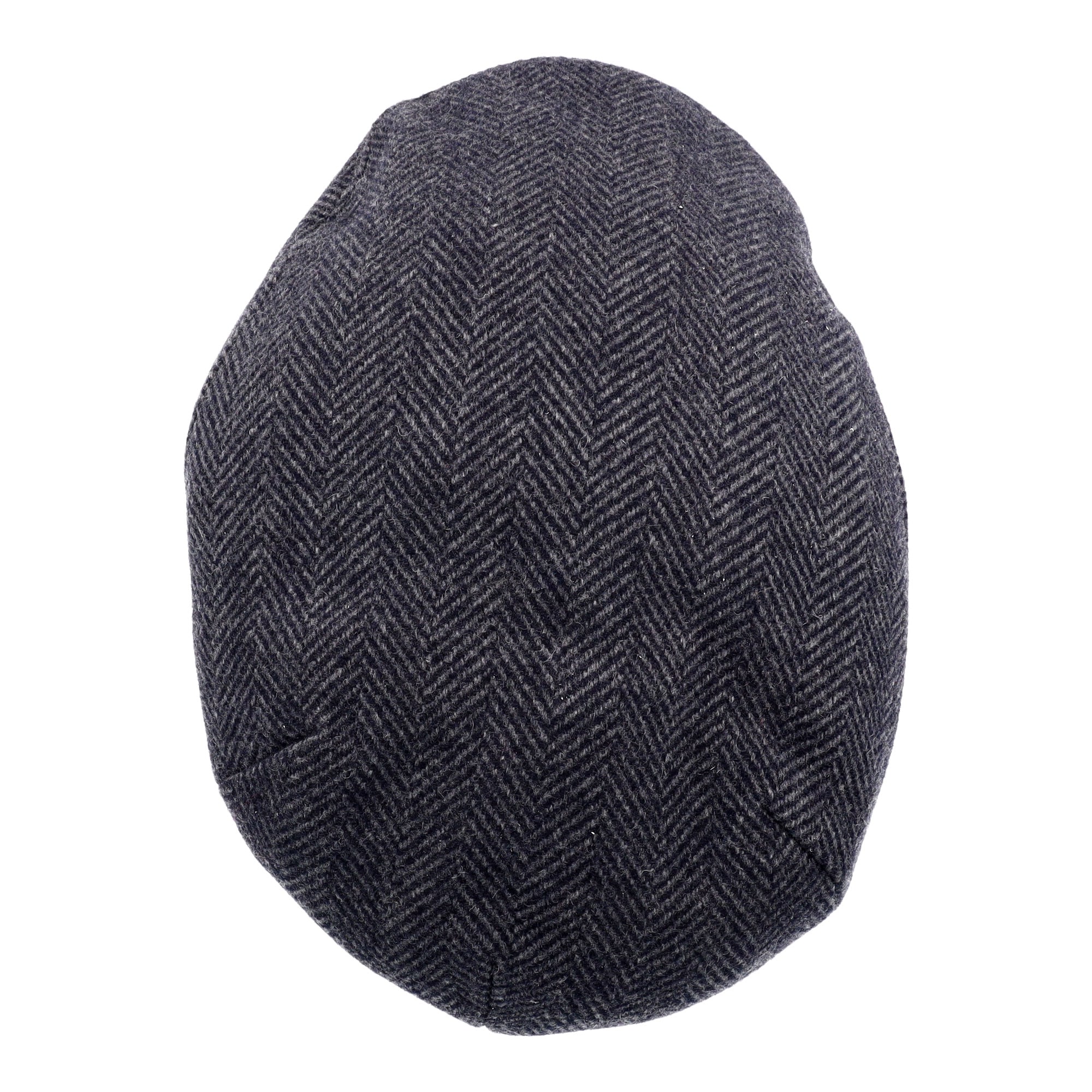 CAPO Schiebermütze mit Schirm, hoher Wollanteil, Fischgrat-Muster, gefüttert