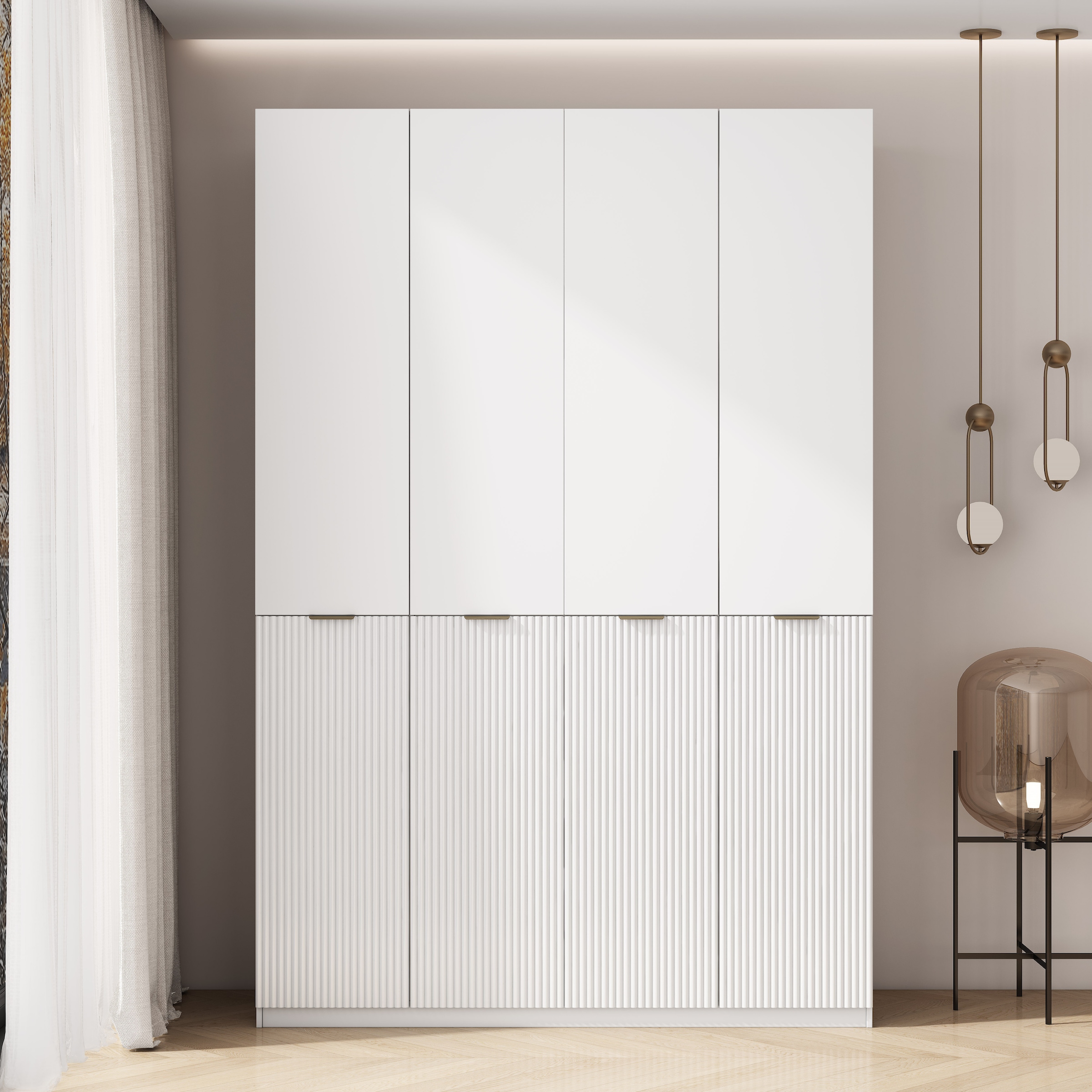 OTTO home Kleiderschrank »Jorella Schlafzimmerschrank Garderobe mit Softclose« eleganter Schlafzimmerschrank Rillendesign Trend Breite 161cm