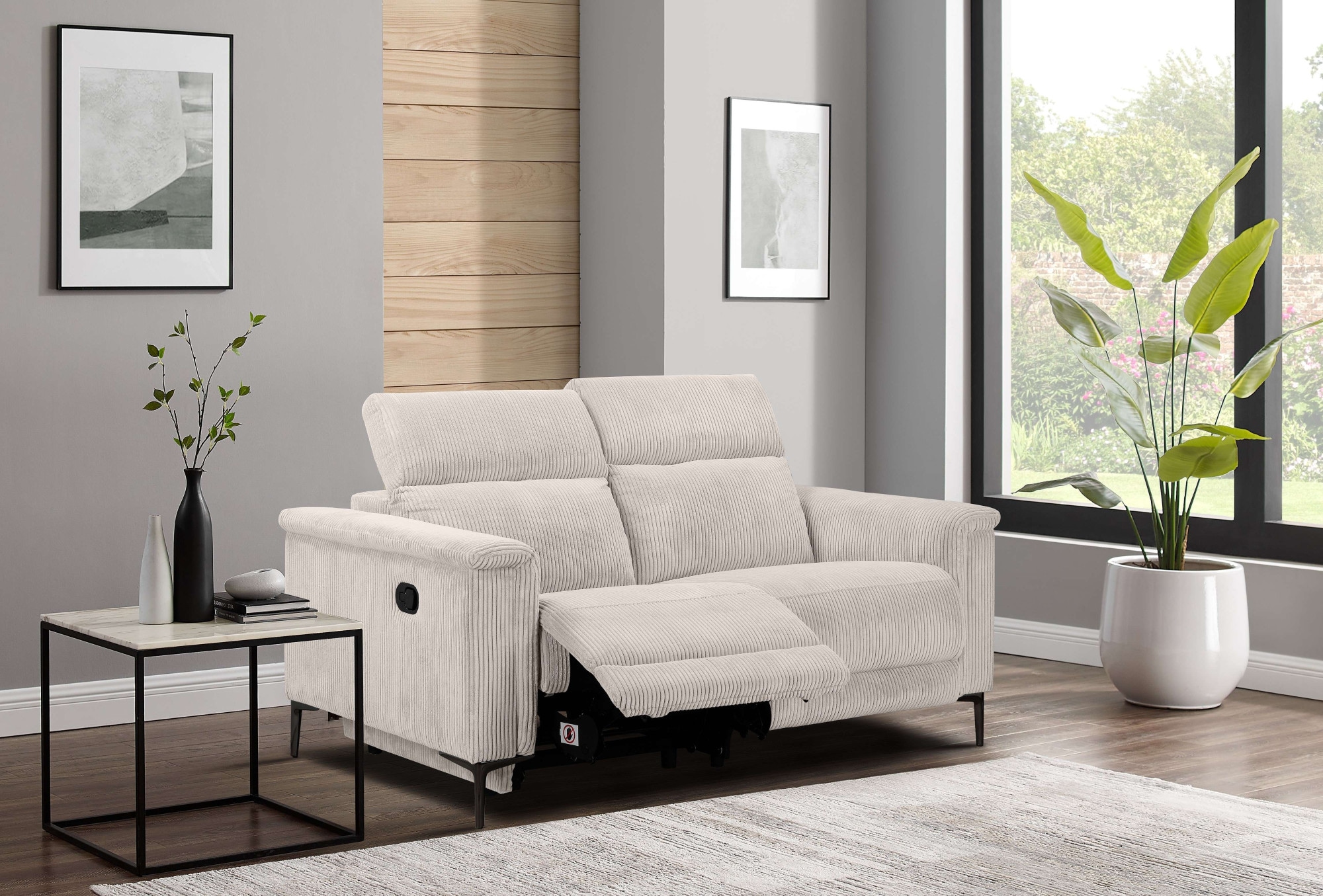 Home affaire 2-Sitzer »Lund in Cord, mit manueller o. elektrischer«, Relaxfunktion, USB-A, Kopfteilverstellung, Breite 160 cm
