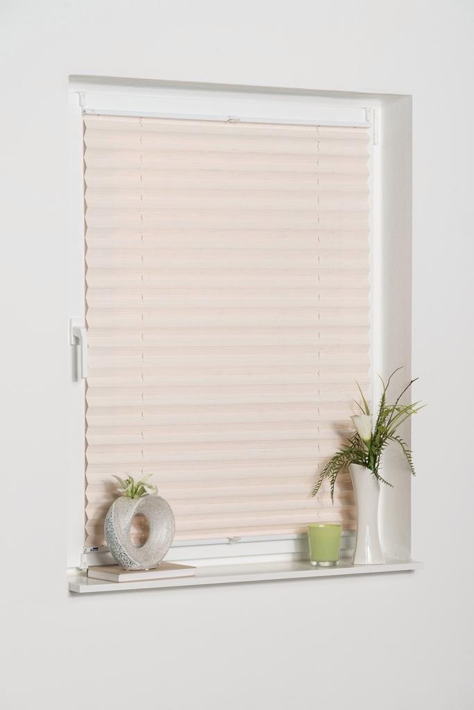K-Home Plissee »LUCERA« Lichtschutz ohne Bohren verspannt BAMBUS-Plissee in weiß