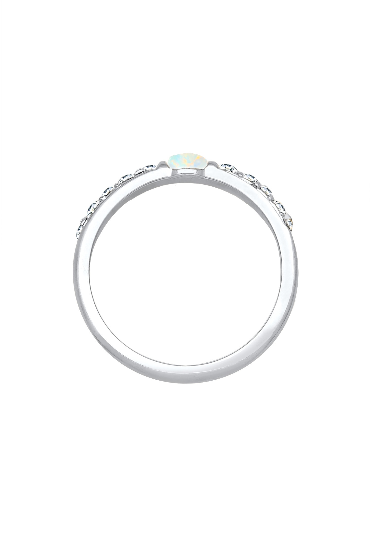 Elli Premium Verlobungsring »Ring Glas Kristalle Synthetischer Opal 925 Sterling Silber«
