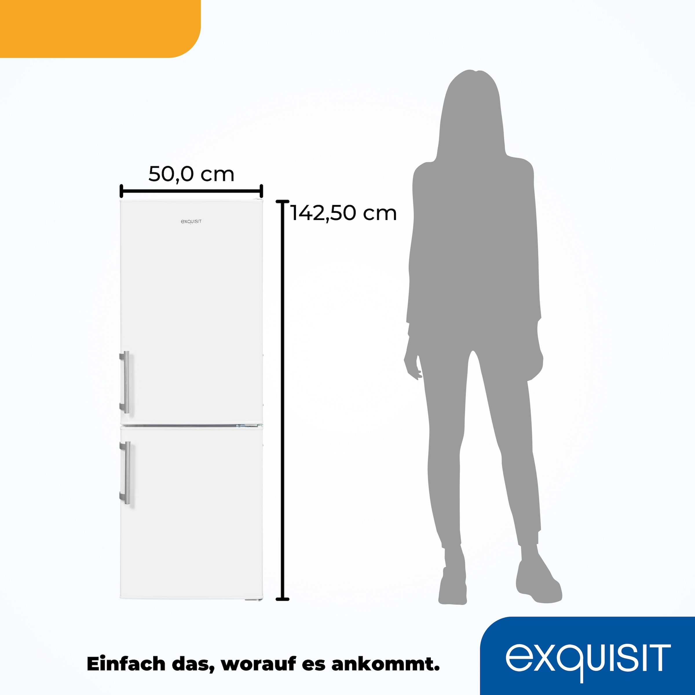 exquisit Kühl-/Gefrierkombination »KGC233-60-HE-040D«, Energieeffizienzklasse D, 173 Liter Nutzinhalt, 4 Sterne Gefrieren