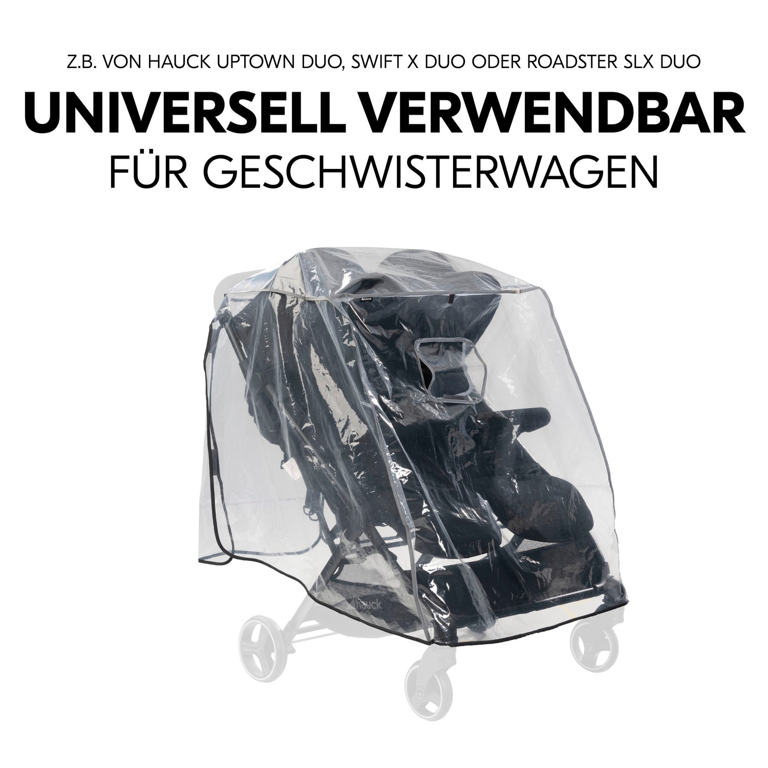 Hauck Kinderwagen-Regenschutzhülle »Pushchair Raincover Duo«, für Geschwisterwagen