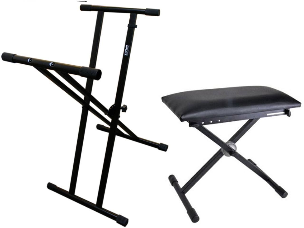 Clifton Keyboardständer »Double Cross« mit Keyboardhocker in schwarz, Größe 0
