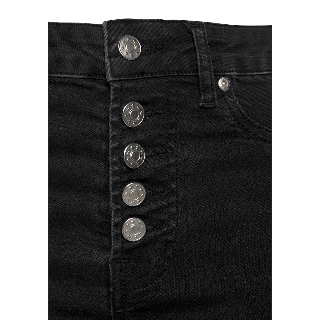 Buffalo High-waist-Jeans, mit modischer Knopfleiste, schmale Skinny-Jeans, Stretch-Qualität