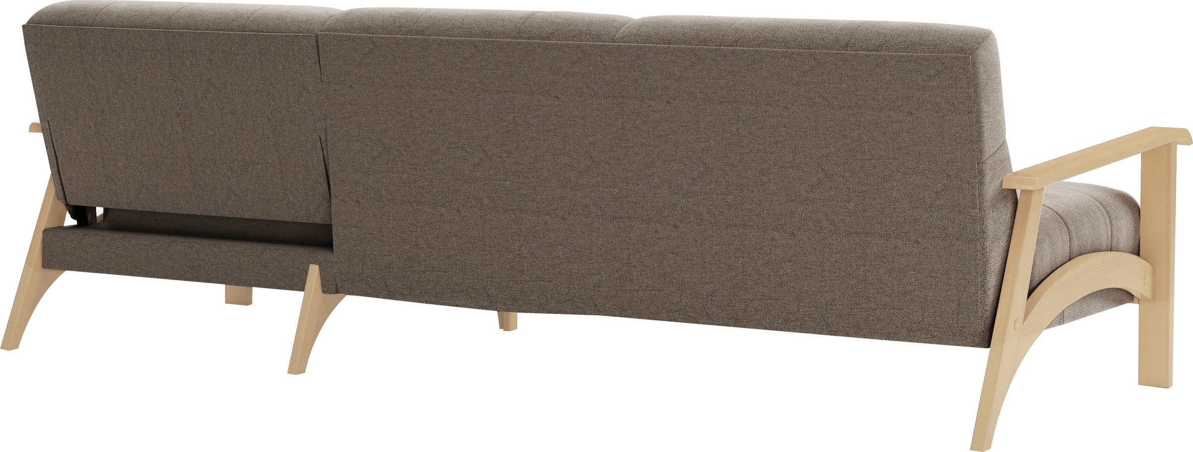 sit&more Ecksofa »Billund L-Form«, Armlehnen aus Buchenholz in natur, verschiedene Bezüge und Farben