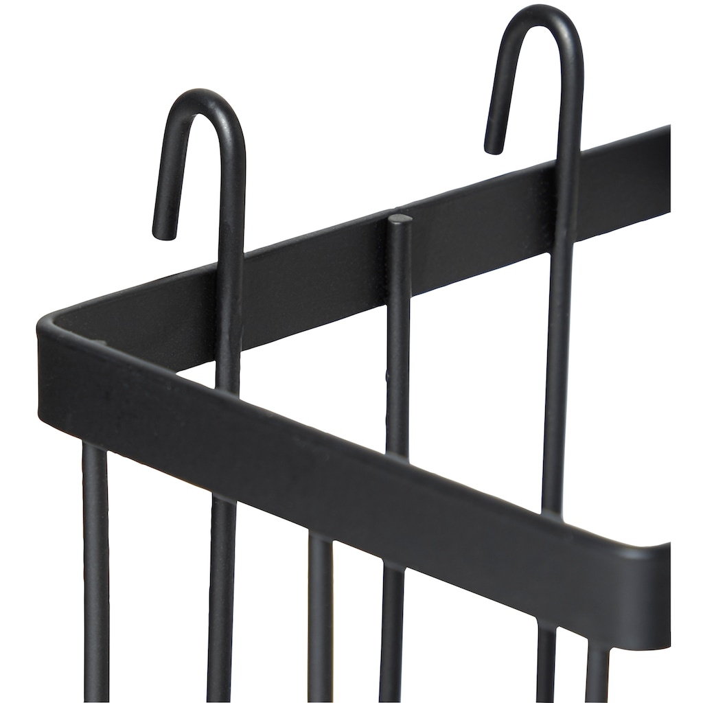 welltime Wandregal »Loft«, Hängeregal schwarz, Regal aus Metall, B x H: 35 x 50 cm, Organizer für Bad, Küche oder Büro