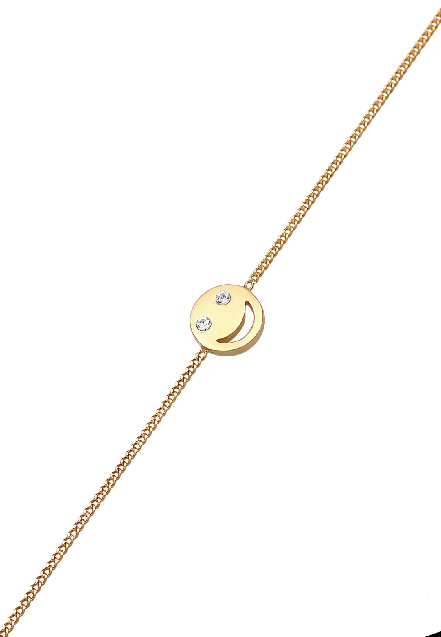 Elli Armkette »Armband mit Smile Face und Kristalle 925 Silber«