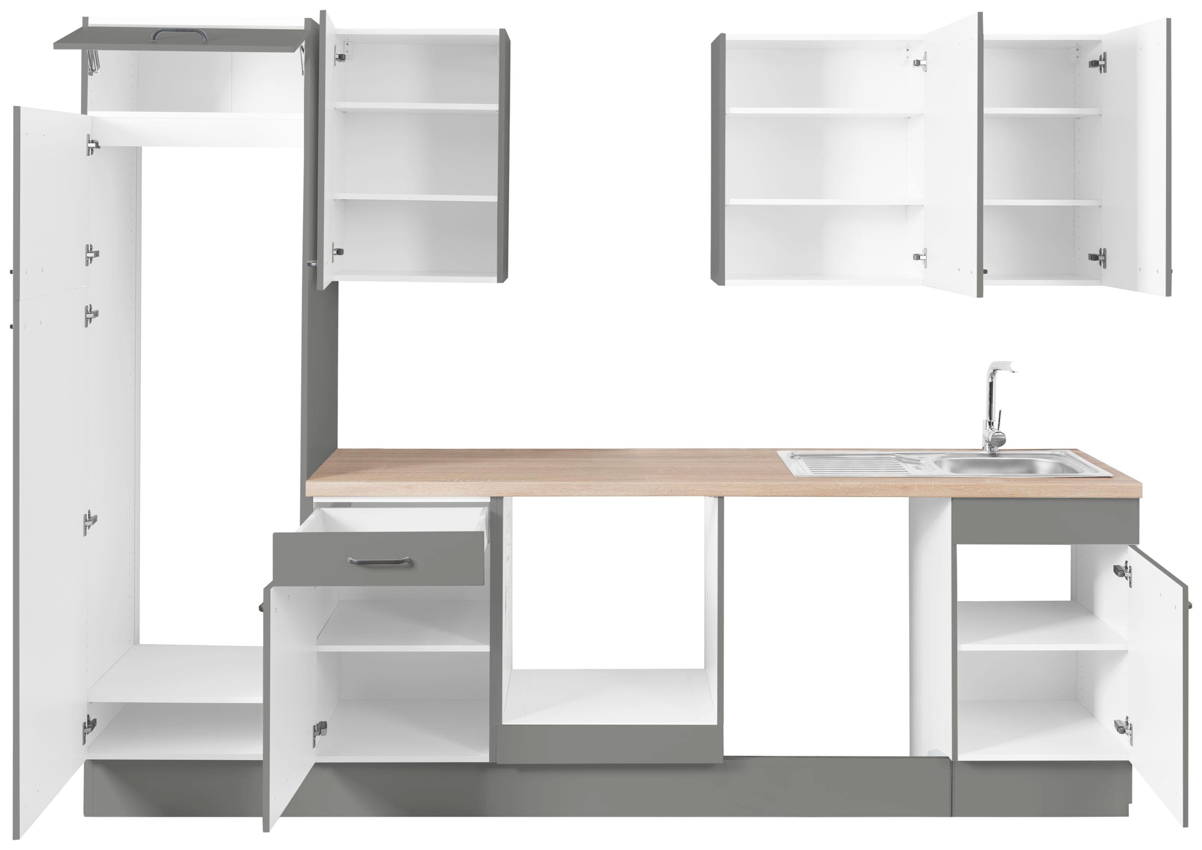OPTIFIT Küchenzeile »Elga«, Premium-Küche mit Soft-Close-Funktion, Vollauszug, Breite 280 cm