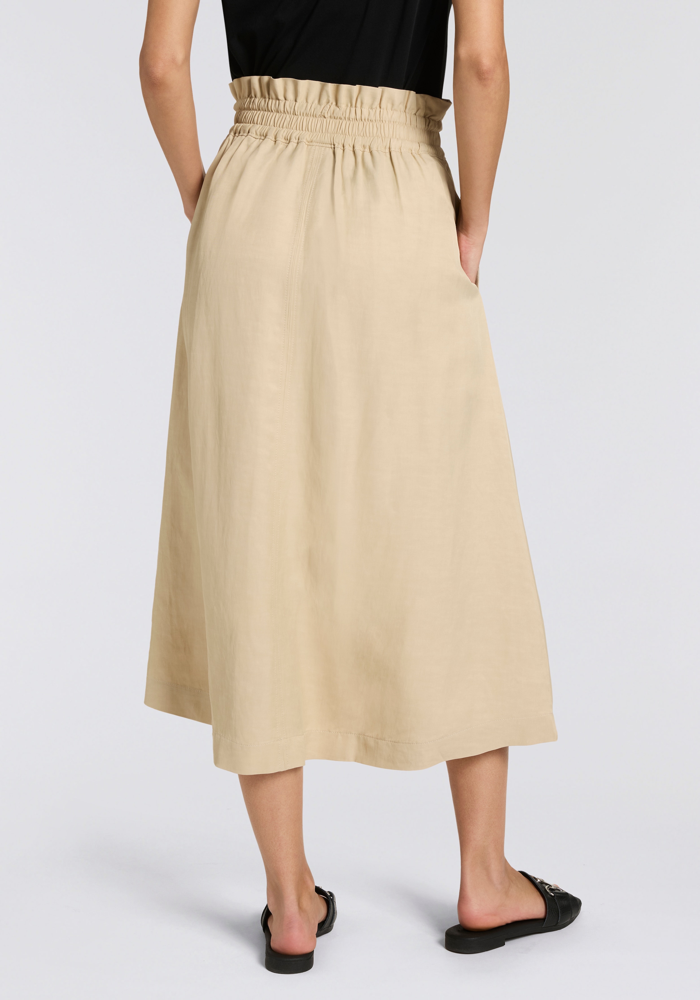 BOSS ORANGE Midirock »Vakola Premium Damenmode« mit Leinen-Anteil, Paperbag