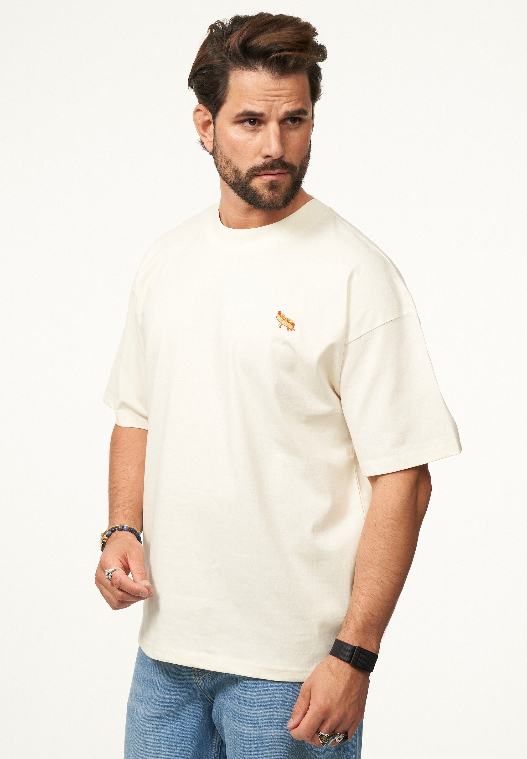 SOULSTAR T-Shirt »Kurzarm Oversize aus 100% Baumwolle mit Rundhalsausschnitt Crew Neck für Herren« Herren Oversize-Fit Kurzarm Shirt mit Rundhals-Ausschnitt