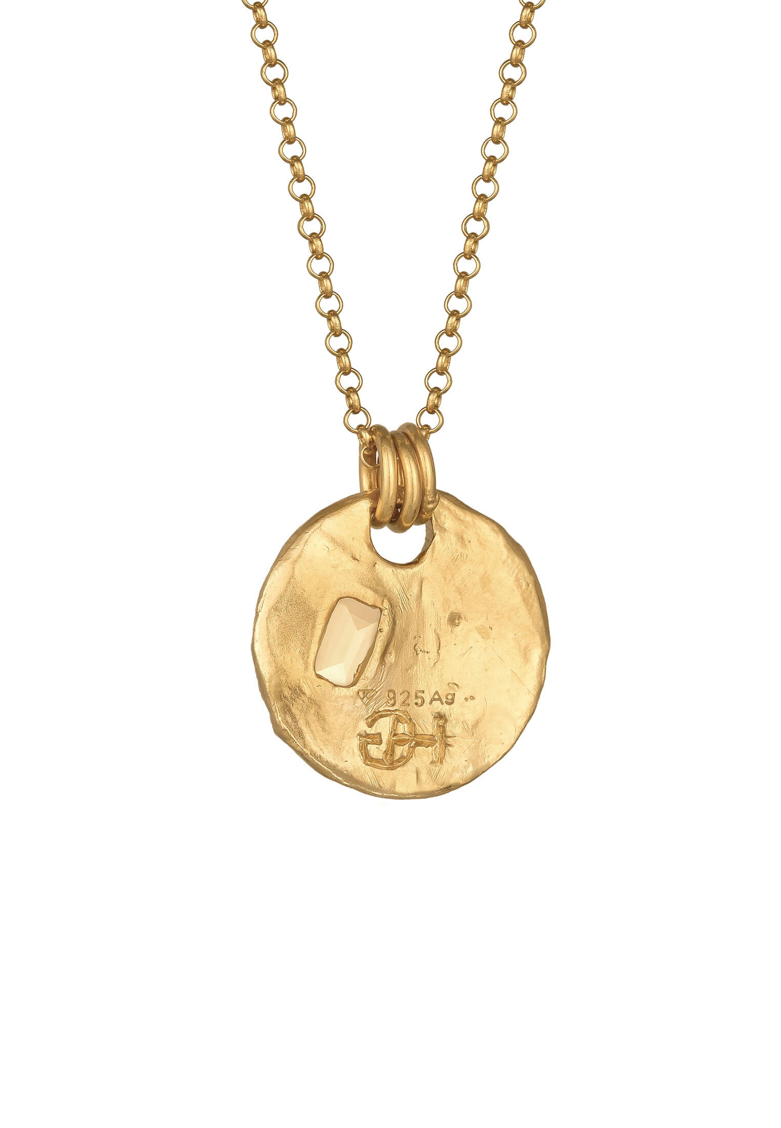 HAZE & GLORY Kette mit Anhänger »Halskette Münze Iolith Granat - Jagger 925 Silber«