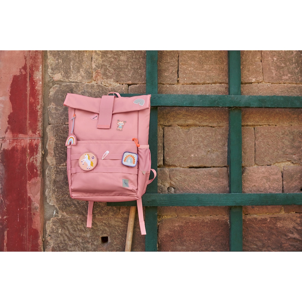 LÄSSIG Kinderrucksack »Medium Rolltop Backpack, pink«, Reflektoren