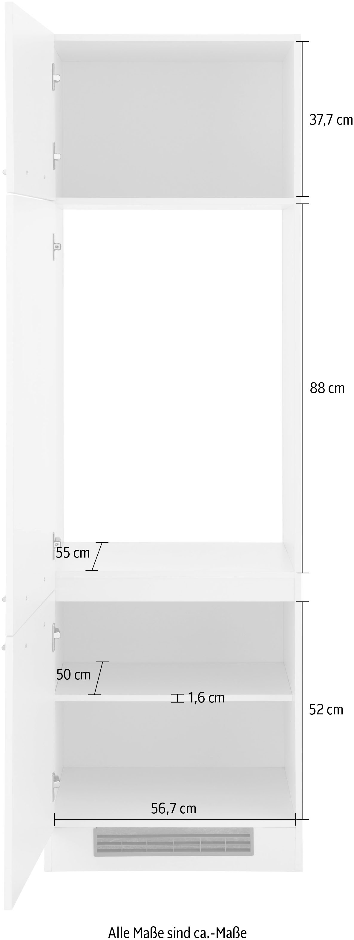 wiho Küchen Kühlumbauschrank »Unna«, 60 cm breit, ohne E-Gerät