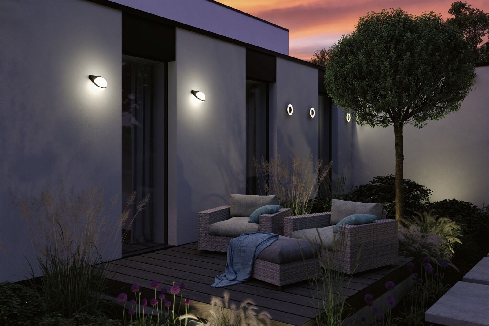 Paulmann LED Außen-Wandleuchte »Circea IP44 220mm 3000K 4W 90lm 230V Anthrazit Aluminium«, 1 flammig
