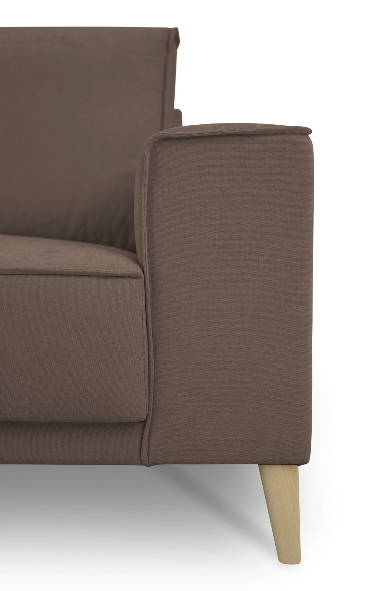 OTTO home Wohnlandschaft »Oland Skandi, weicher Chenille-Stoff« U-Form, 342 cm, Wellenunterfederung, Skandi-Design, Massivholzfüße