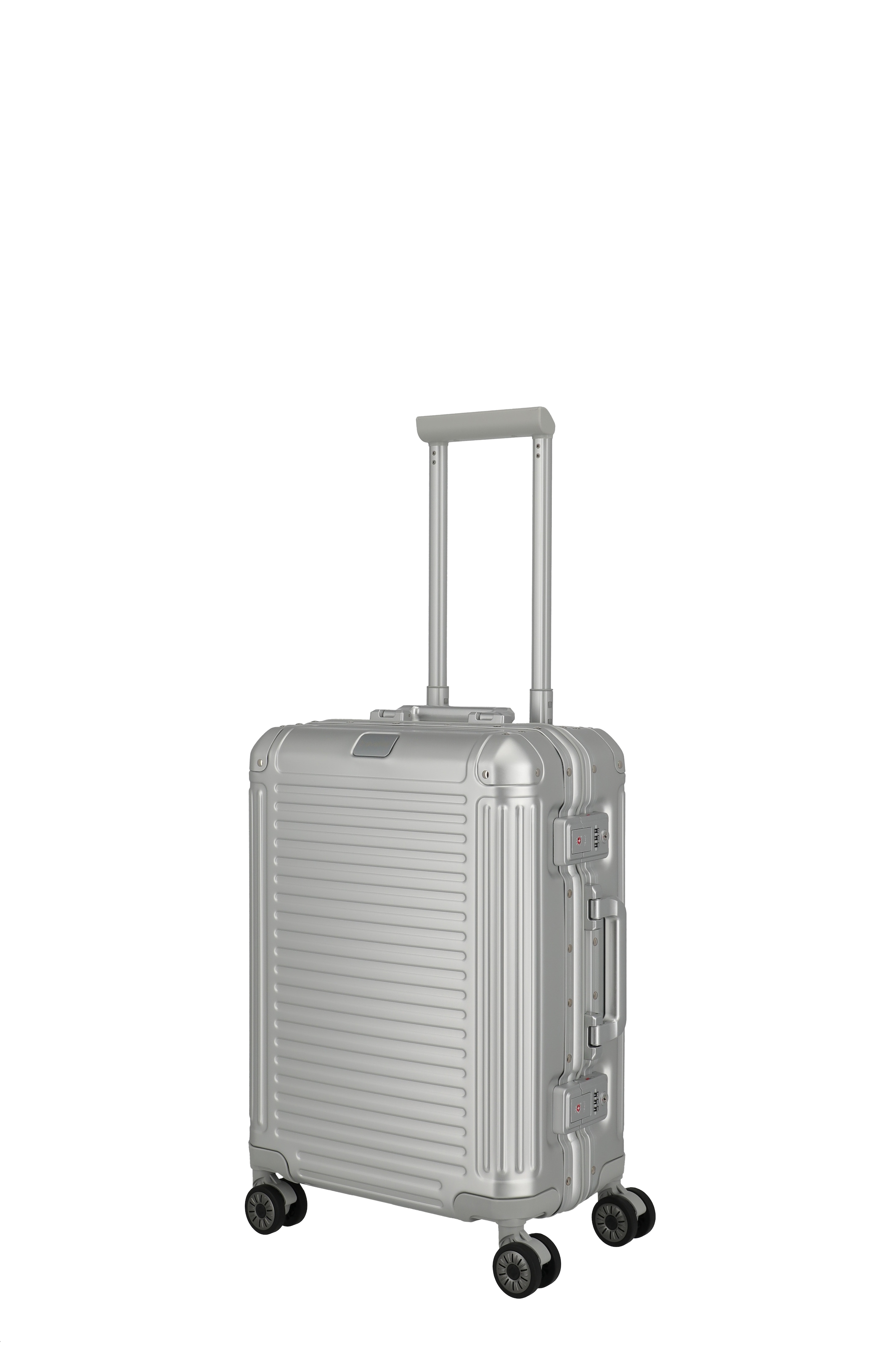 travelite Hartschalen-Trolley »NEXT Aluminium Rahmenkoffer« 39 l 4 Rollen variable Packplatte, Packwand und durchdachte Innenaufteilung