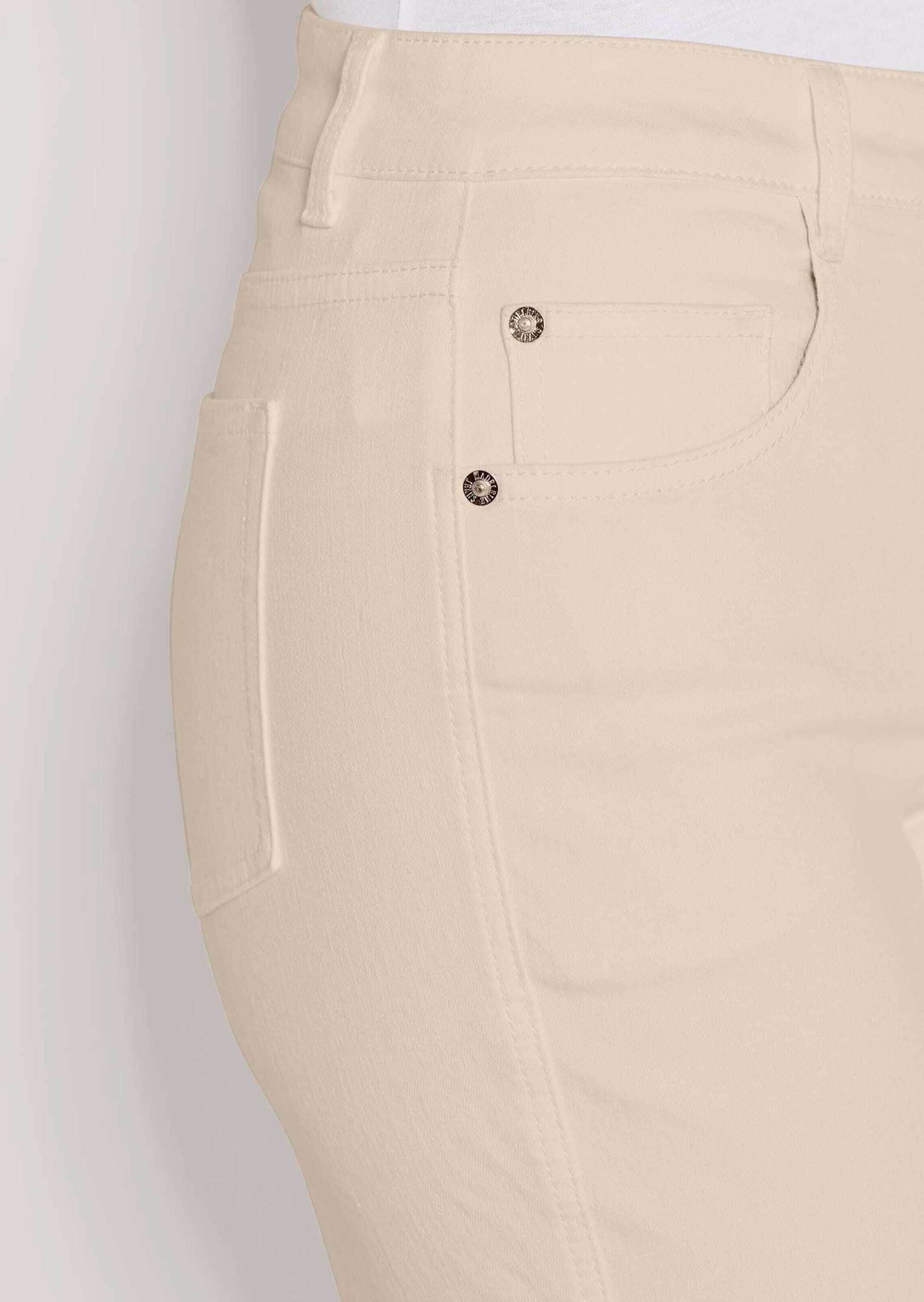 MADELEINE Regular-fit-Jeans »Jeans Baumwollhose mit Saumabnähern« Jeans mit modischem Saumabnäher
