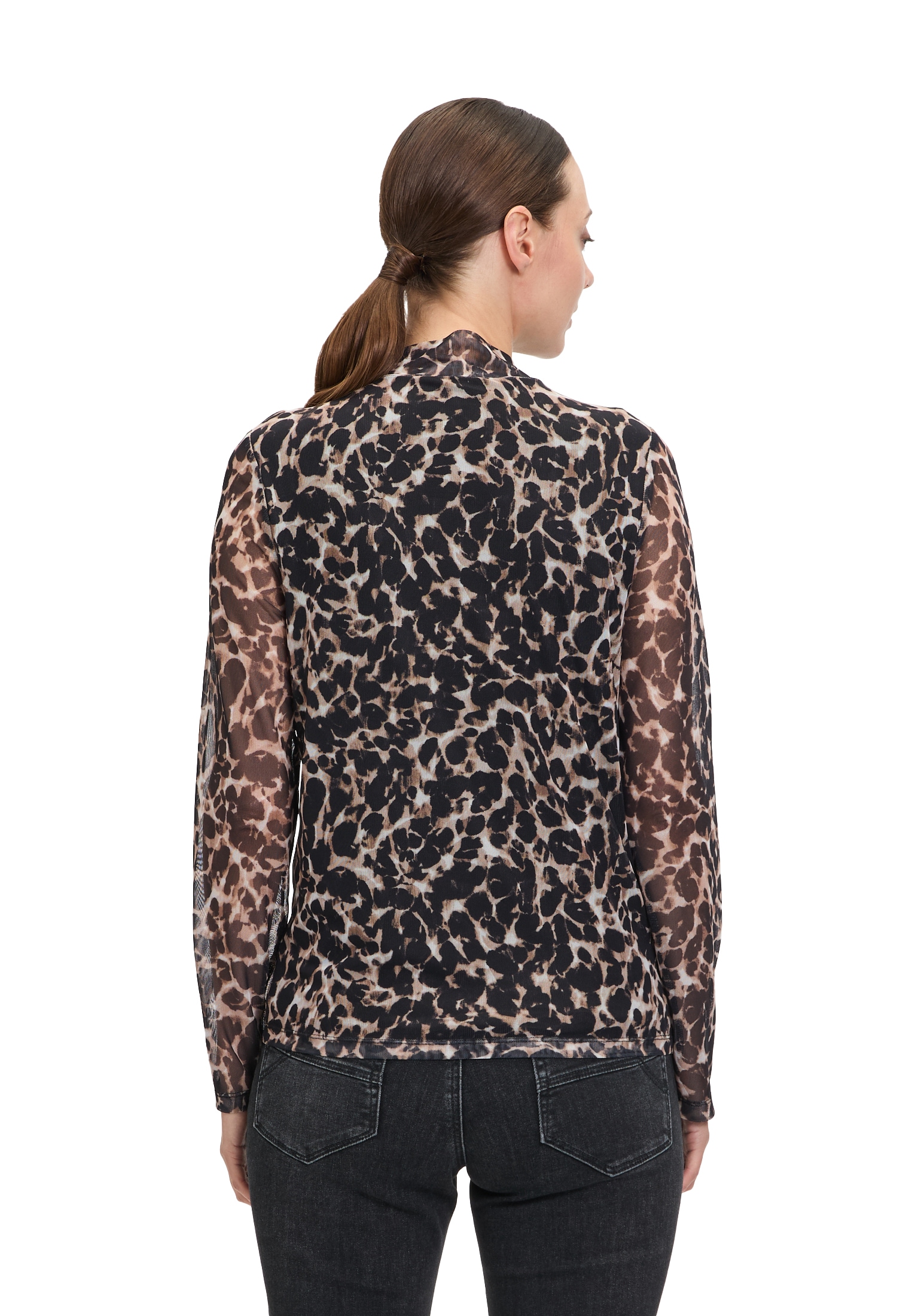 Betty&Co Langarmshirt »Leicht transparentes Shirt mit Stehkragen«