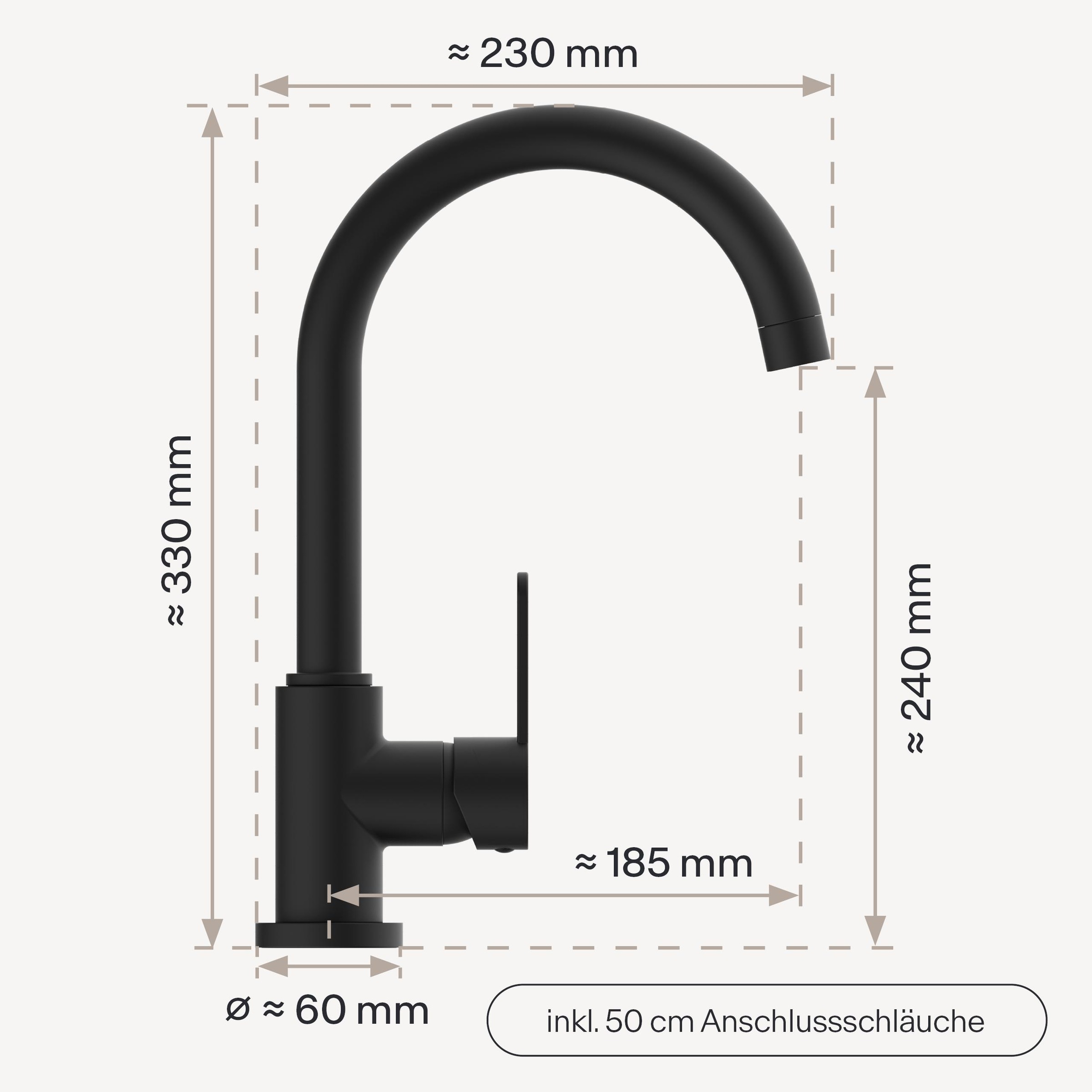 WASSERWERK Spültischarmatur »WK 5, Wasserhahn, Küche, Einhebelmischer«