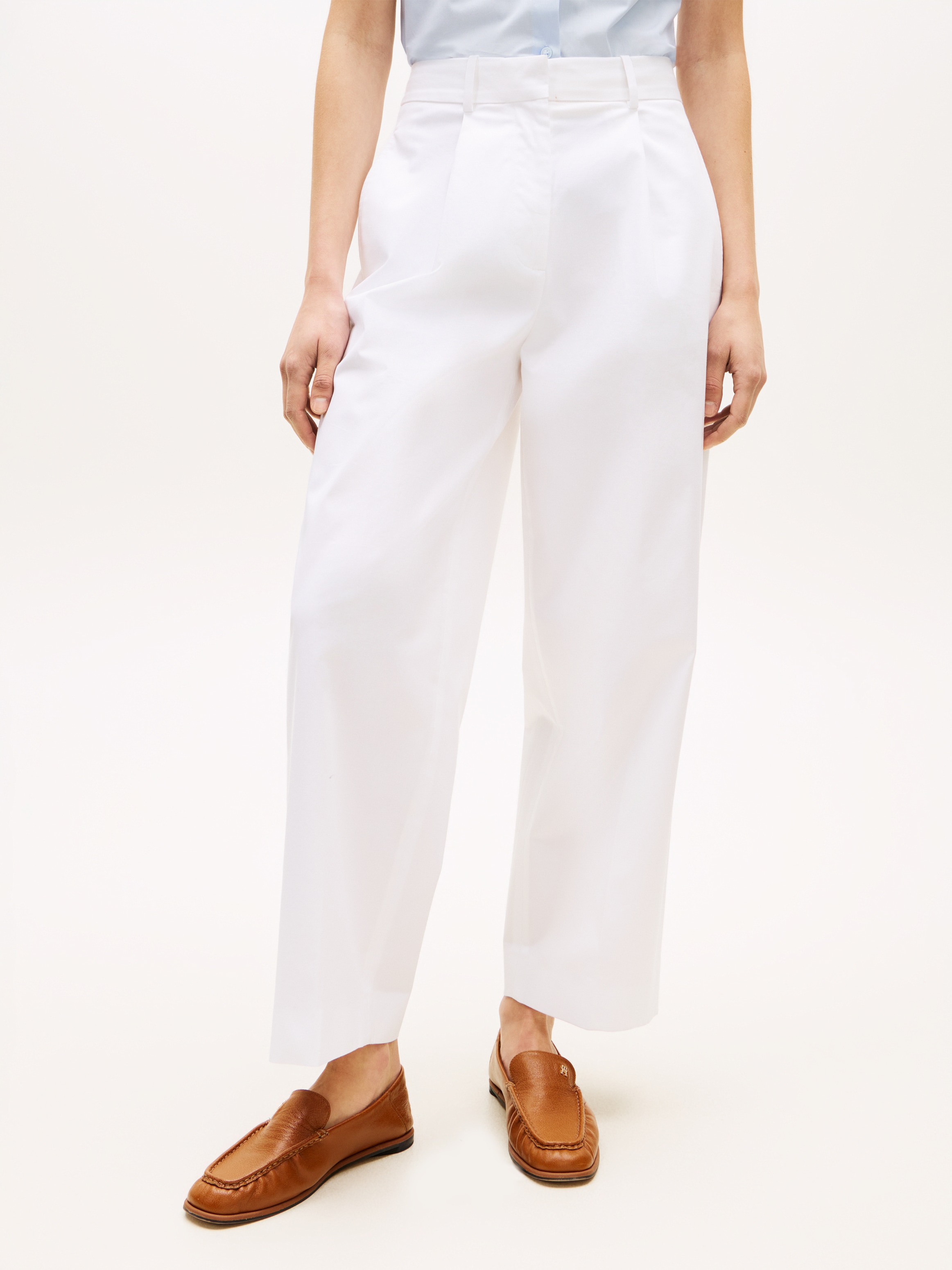 Tommy Hilfiger Chinohose »COTTON BARREL PLEATED CHINO«  Baumwollmix, Mid Rise, Tapered