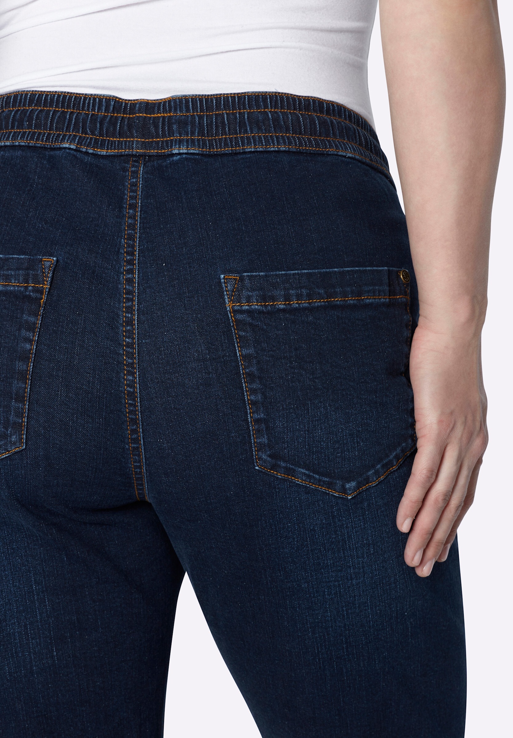 Sheego Schlupfjeans »Schlupfjeans Schlupfjeans mit Bindeband«