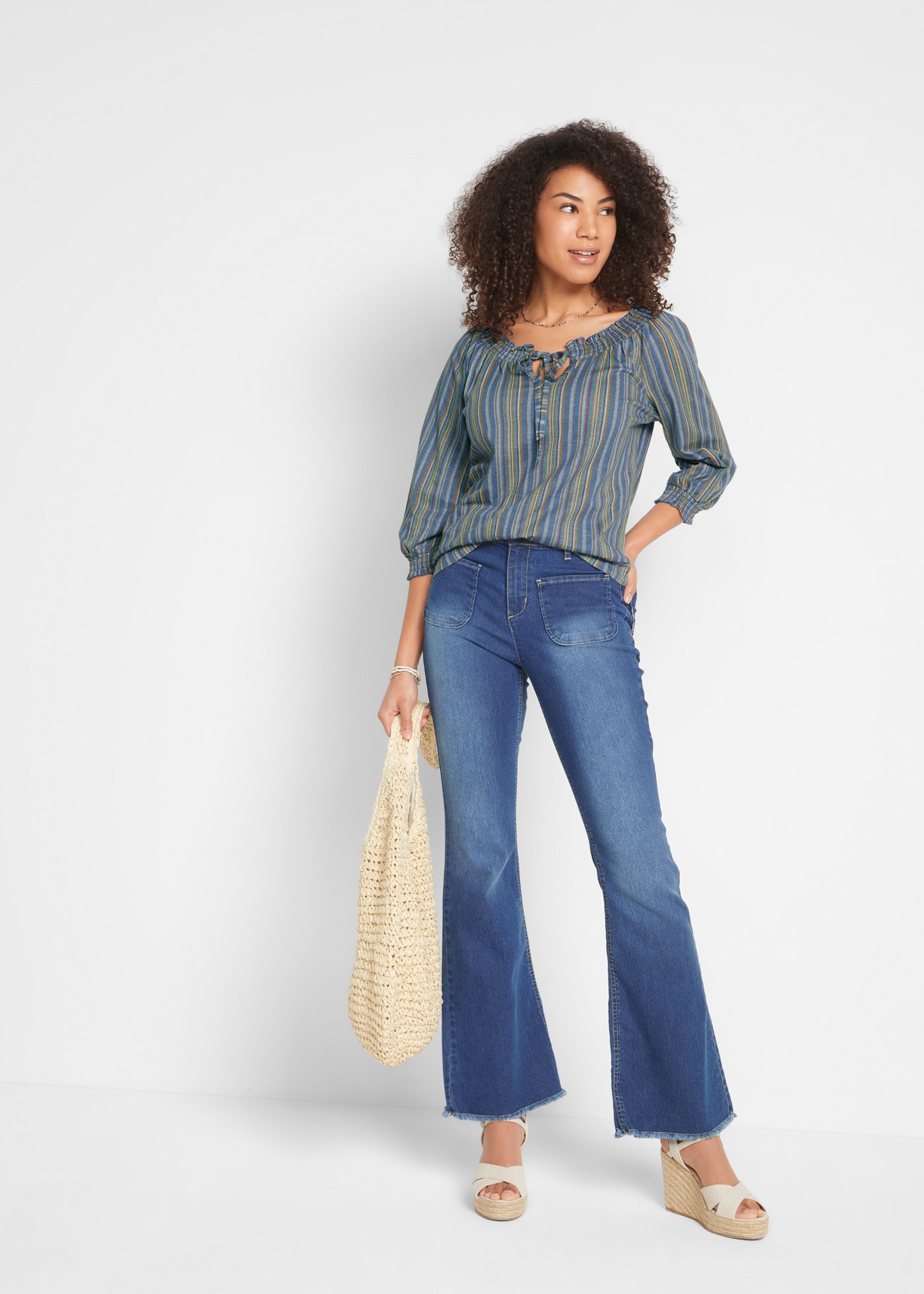 bonprix Tunikashirt »Shirt-Tunika 3/4-Arm, gestreift« 2 Stk. tlg. Shirt-Tunika 3/4-Arm, gestreift