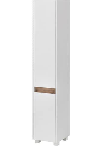 Hochschrank »Cosmo«, Höhe 164,5 cm, Badezimmerschrank, Blende im modernen Wildeiche-Look