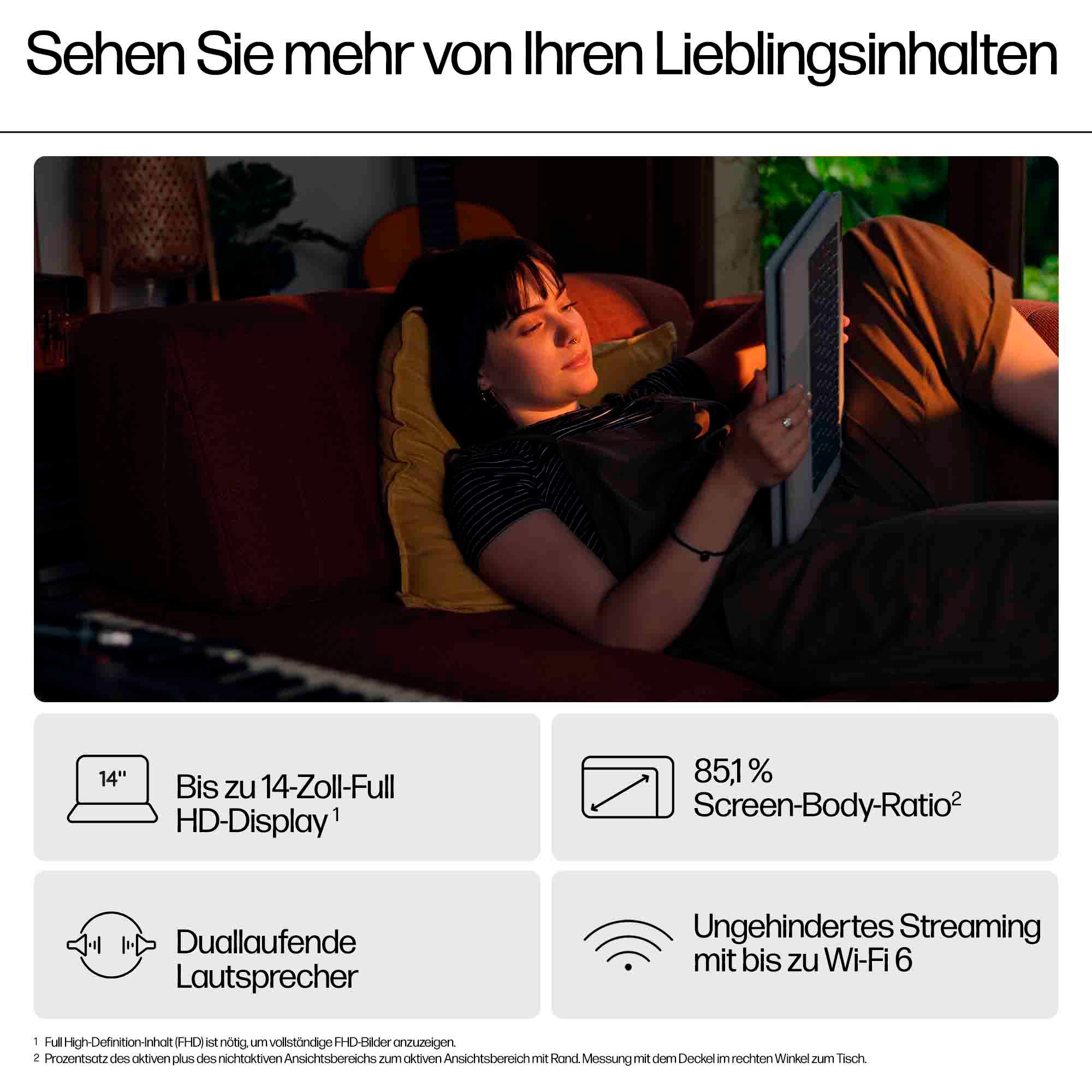 HP Chromebook »14b-cd0011ng«, 35,6 cm, / 14 Zoll, Intel, UHD Graphics, 128 GB SSD