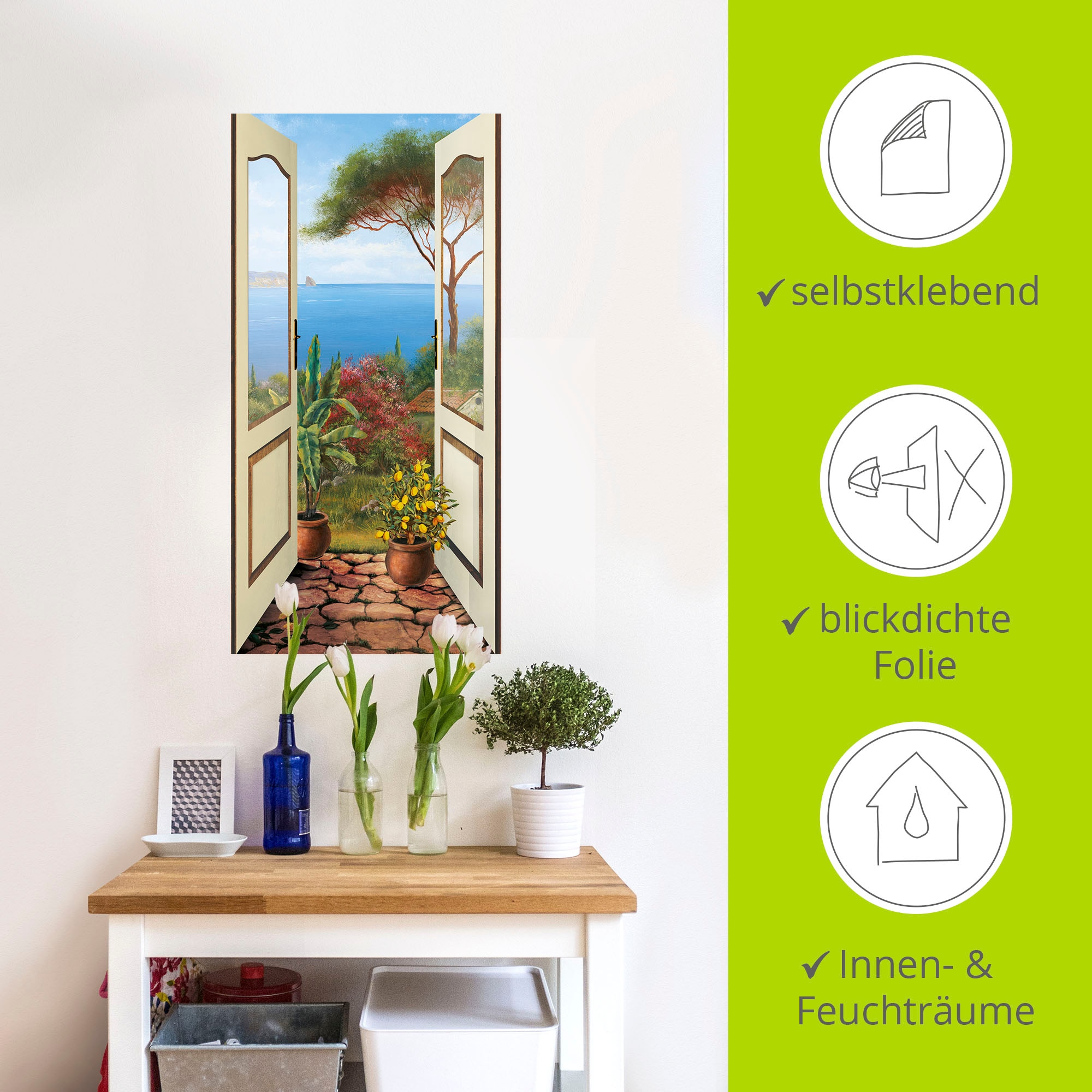 Artland Wandbild »Veranda am Meer«, Küstenbilder, (1 St.), als Alubild, Outdoorbild, Leinwandbild, Poster, Wandaufkleber