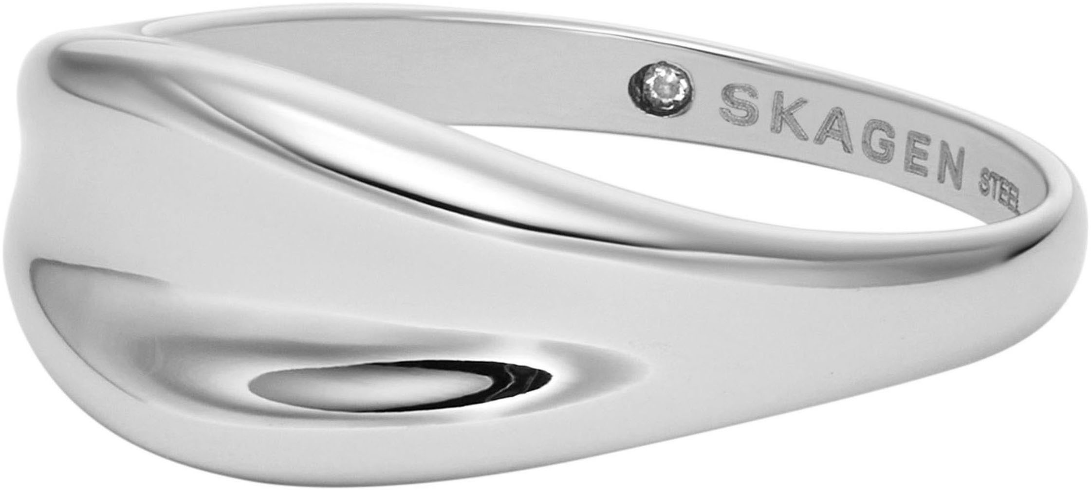 Skagen Fingerring »Schmuck Geschenk Edelstahl Ring Anja Pebble, SKJ1850040«