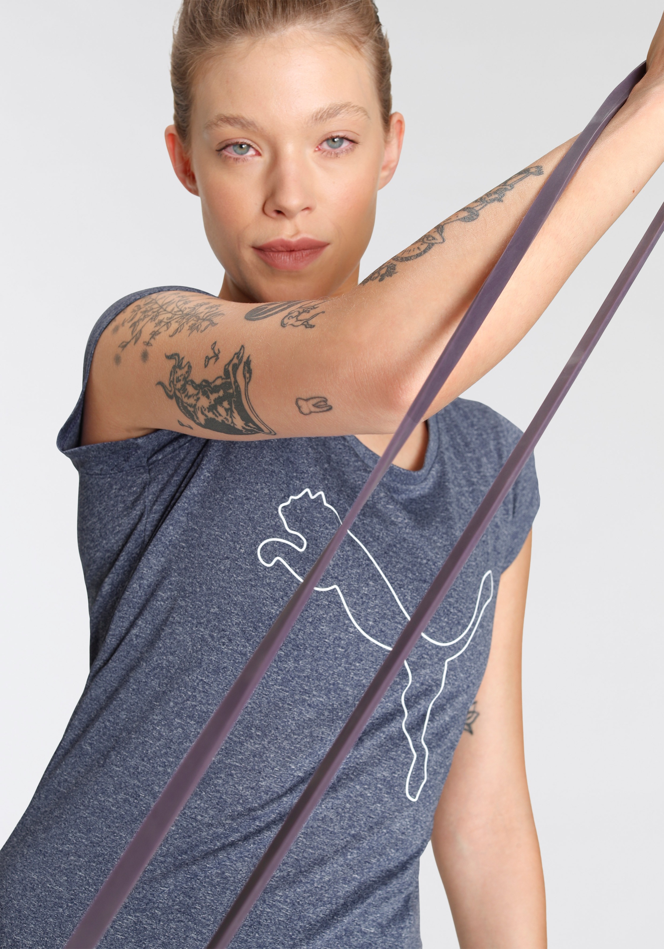 PUMA Trainingsshirt »PERFORMANCE HEATHER CAT TEE W«
