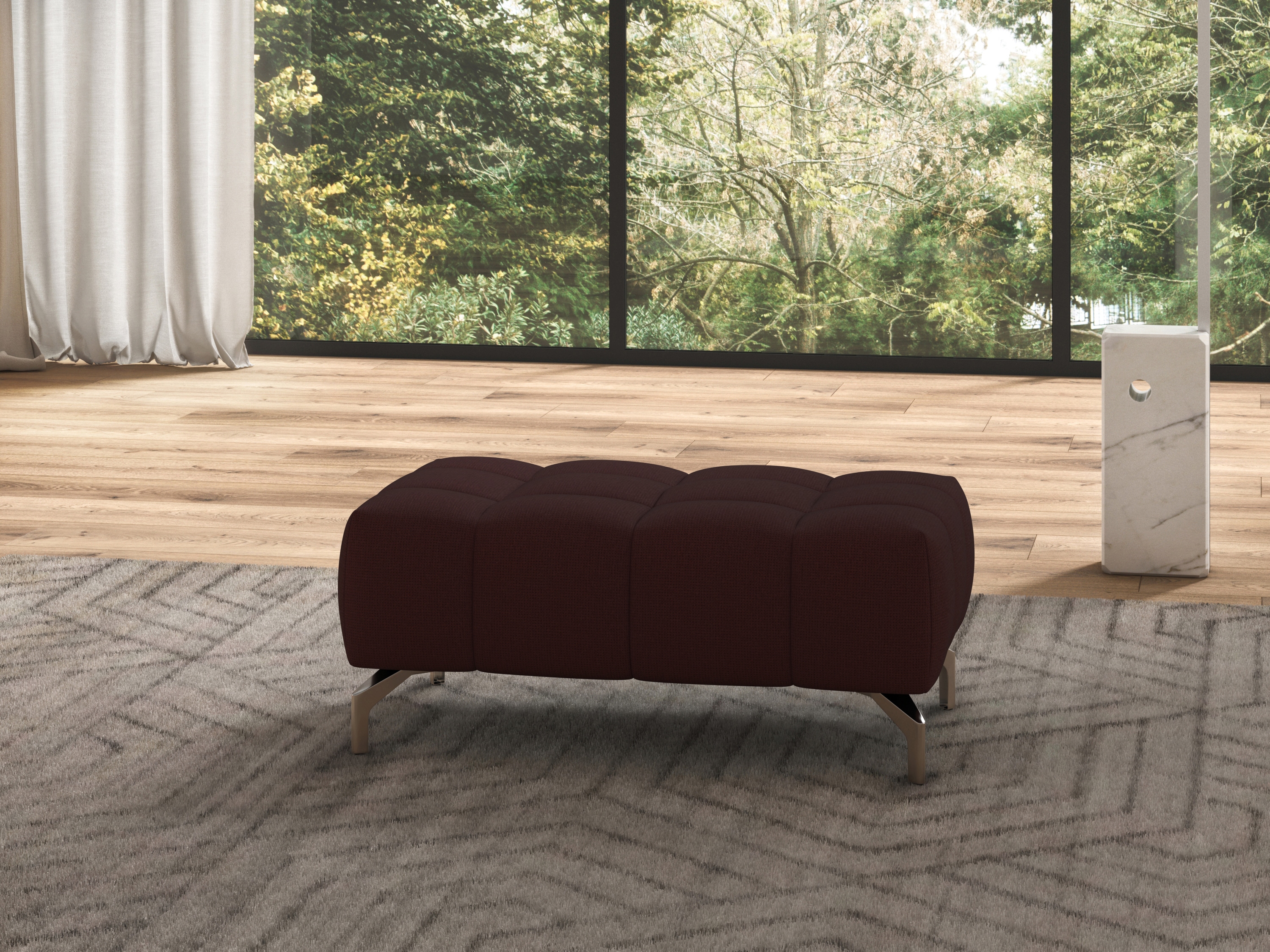 Sit&More Hocker »Cool« mit silberfarbenen Füßen in lila, Größe B/H/T: 102 cm x 45 cm x 68 cm