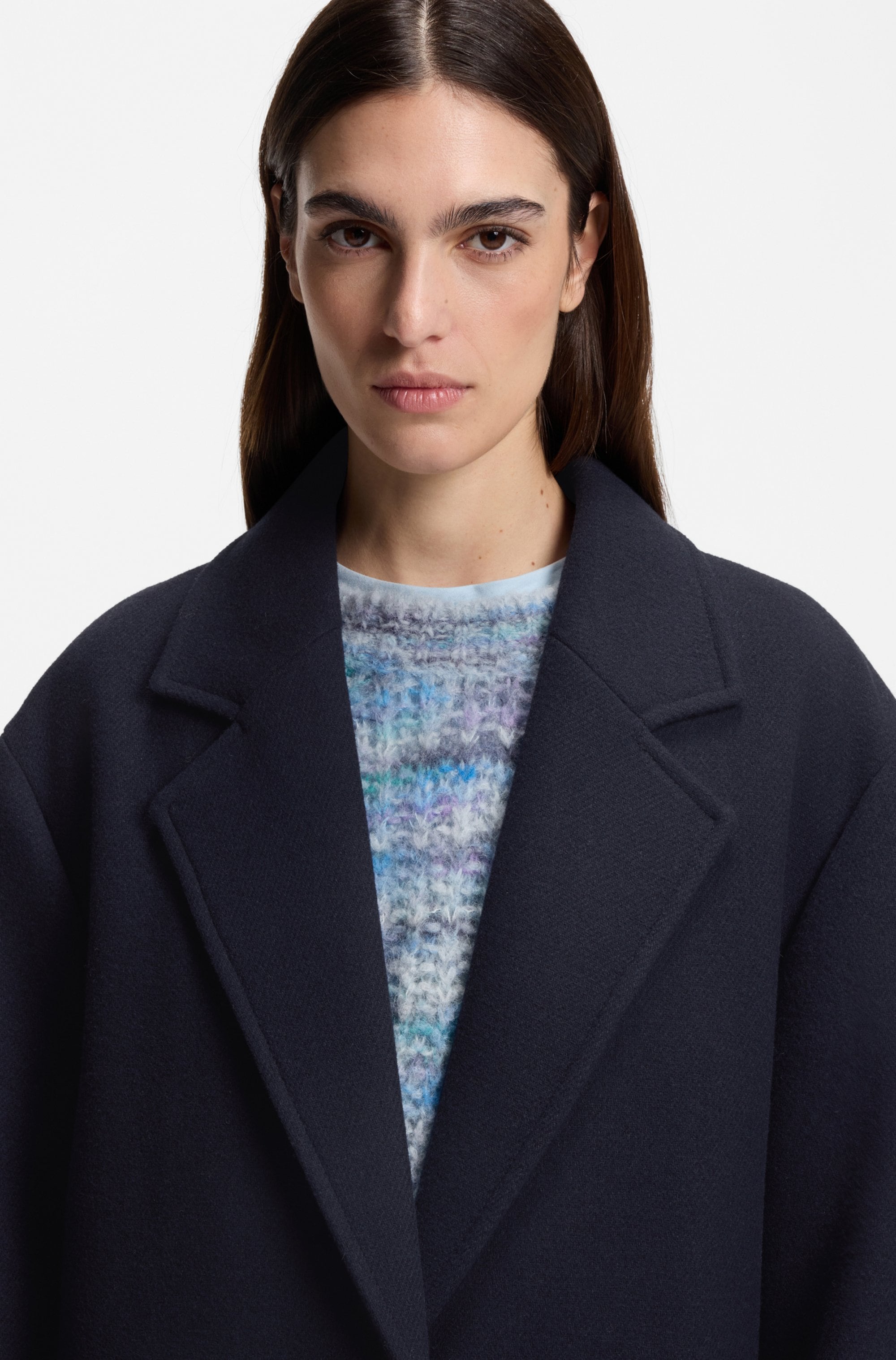 BOSS ORANGE Kurzmantel »Calesara Premium Damenmode« in gerader Passform, Woll-Anteil