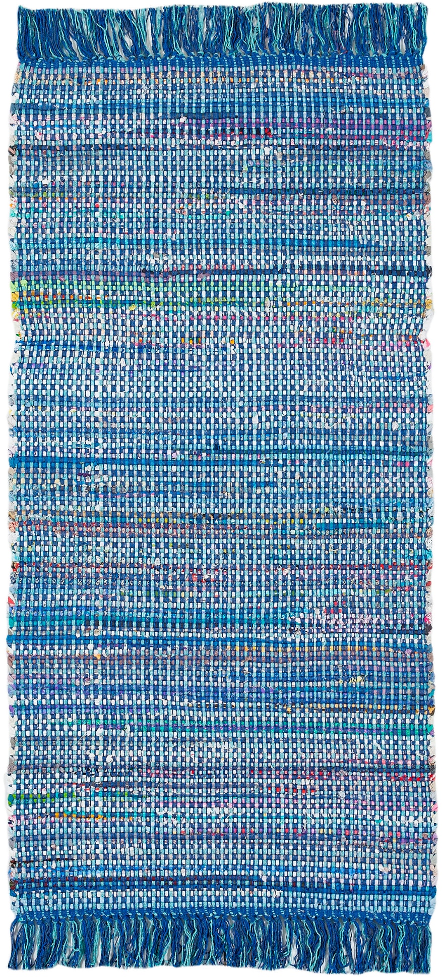 Andiamo Teppich »Frida« rechteckig 8 mm Höhe Handweb Teppich, Fleckerl, reine Baumwolle, handgewebt, mit Fransen