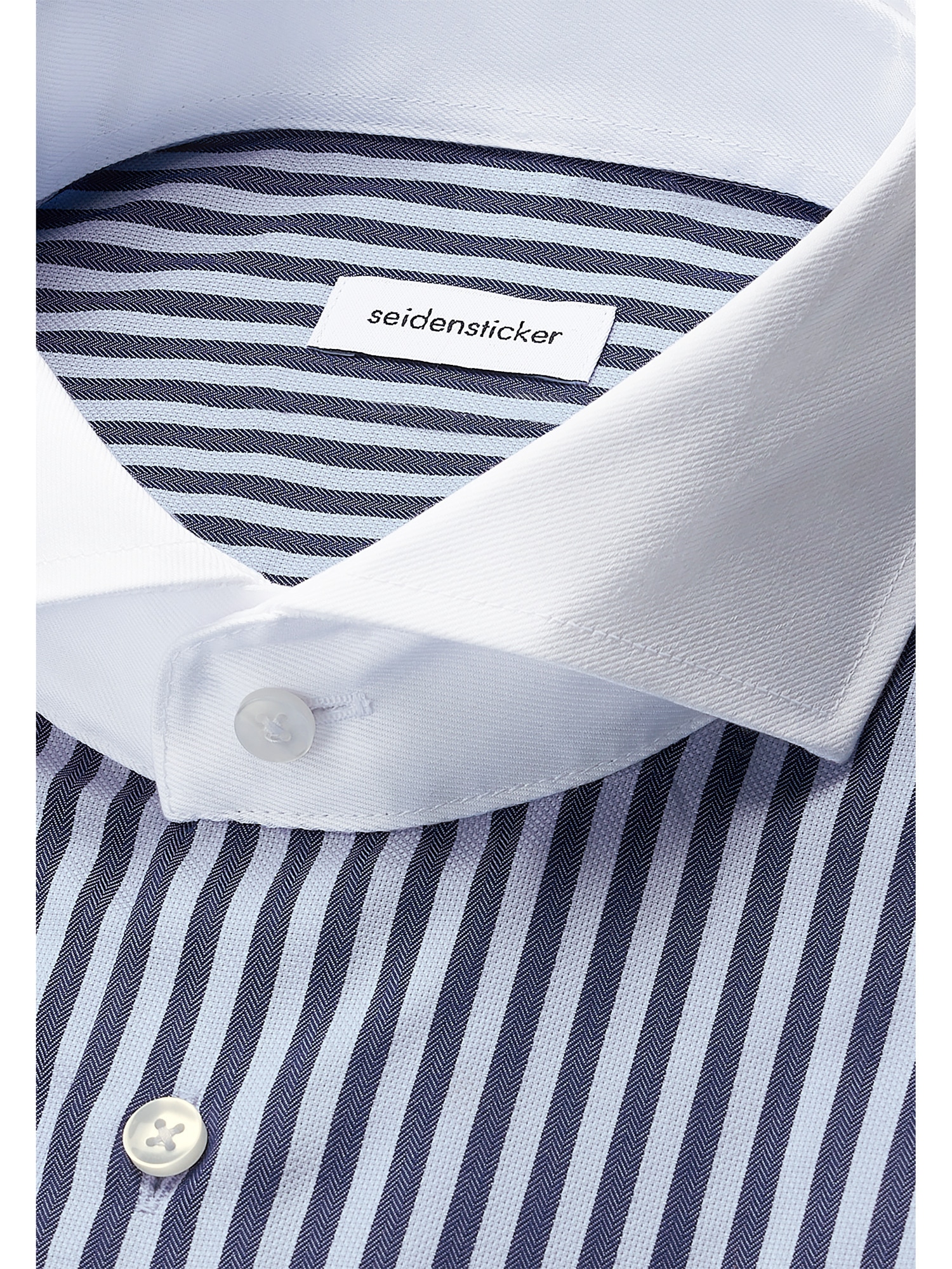 seidensticker Businesshemd »Schwarze Rose«, Slim 1/1 Haifischkragen Gestreift