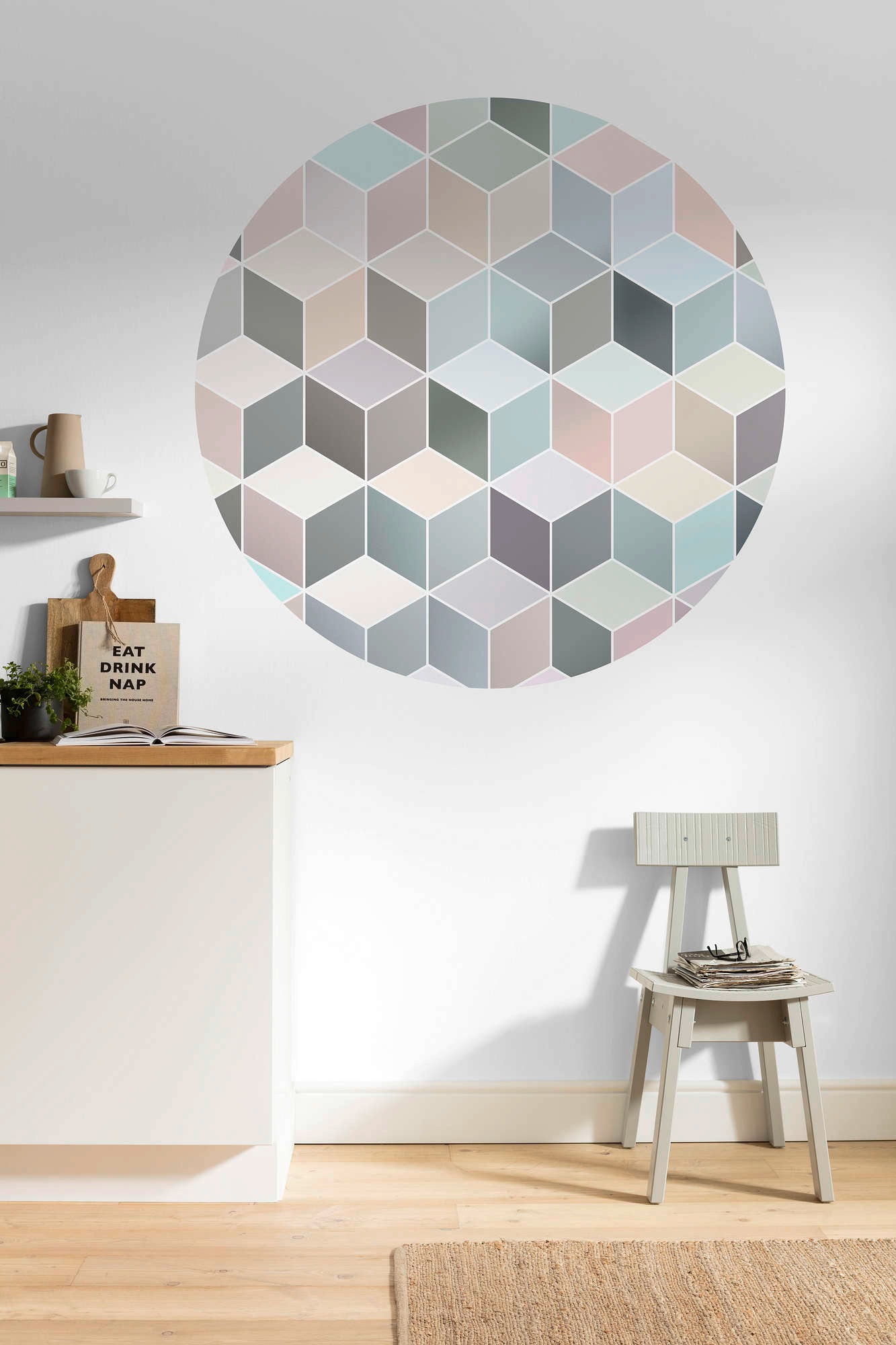 Komar Vliestapete »Vlies selbstklebend - Pastel Deluxe - Größe 125 x 125 cm«, bedruckt, Wohnzimmer, Schlafzimmer