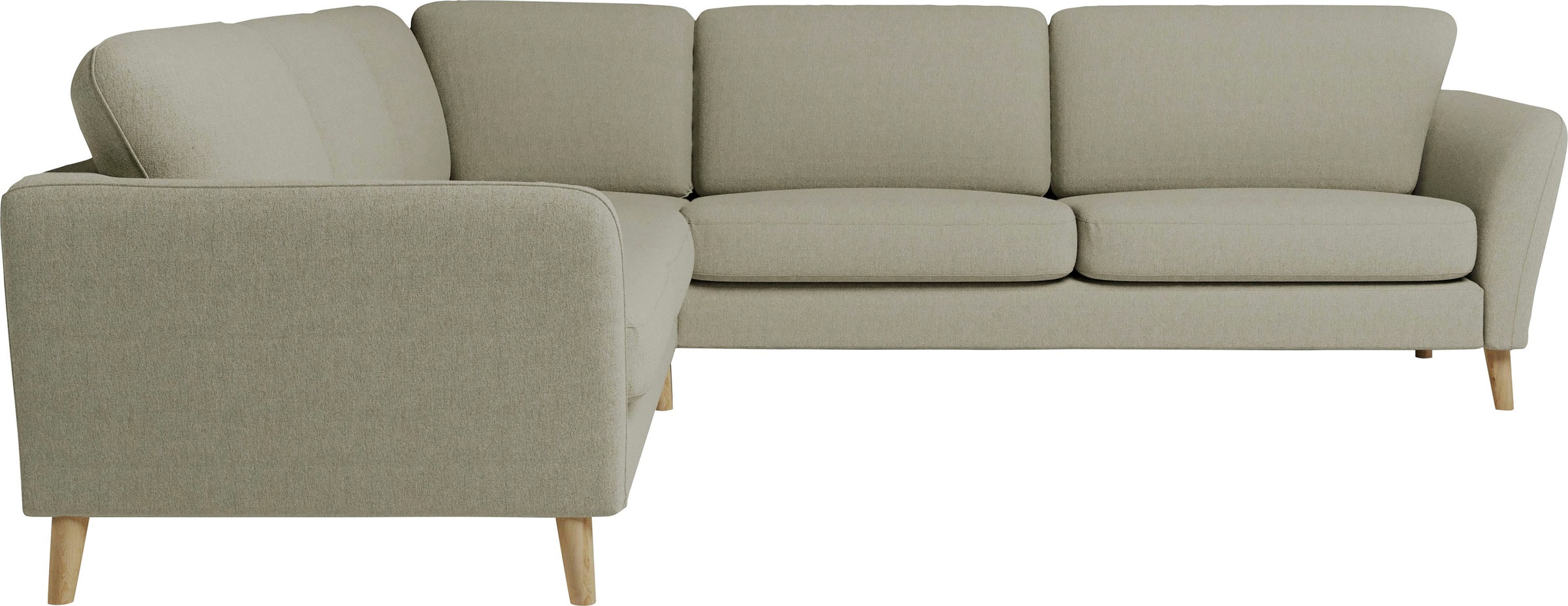 Home affaire Ecksofa »MARSEILLE 278/278 cm, L-Form,«, gleichschenklig, aus Eiche-Massivholz Beinen, verschiedene Bezüge