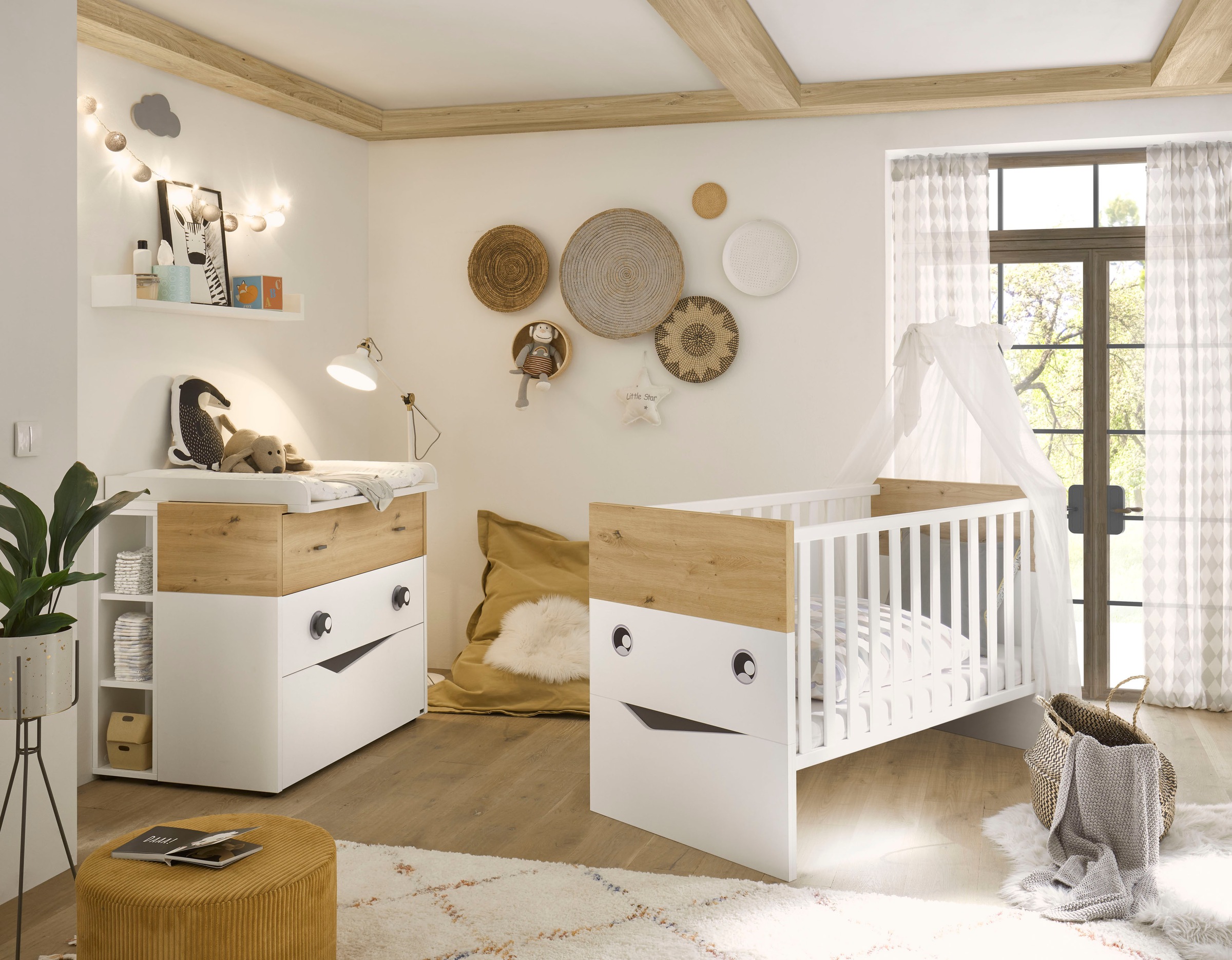 GALLERY M branded by Musterring Babyzimmer-Komplettset »Till«, (Set, 4 St.), inkl. Unterstellregal für die Wickelkommode